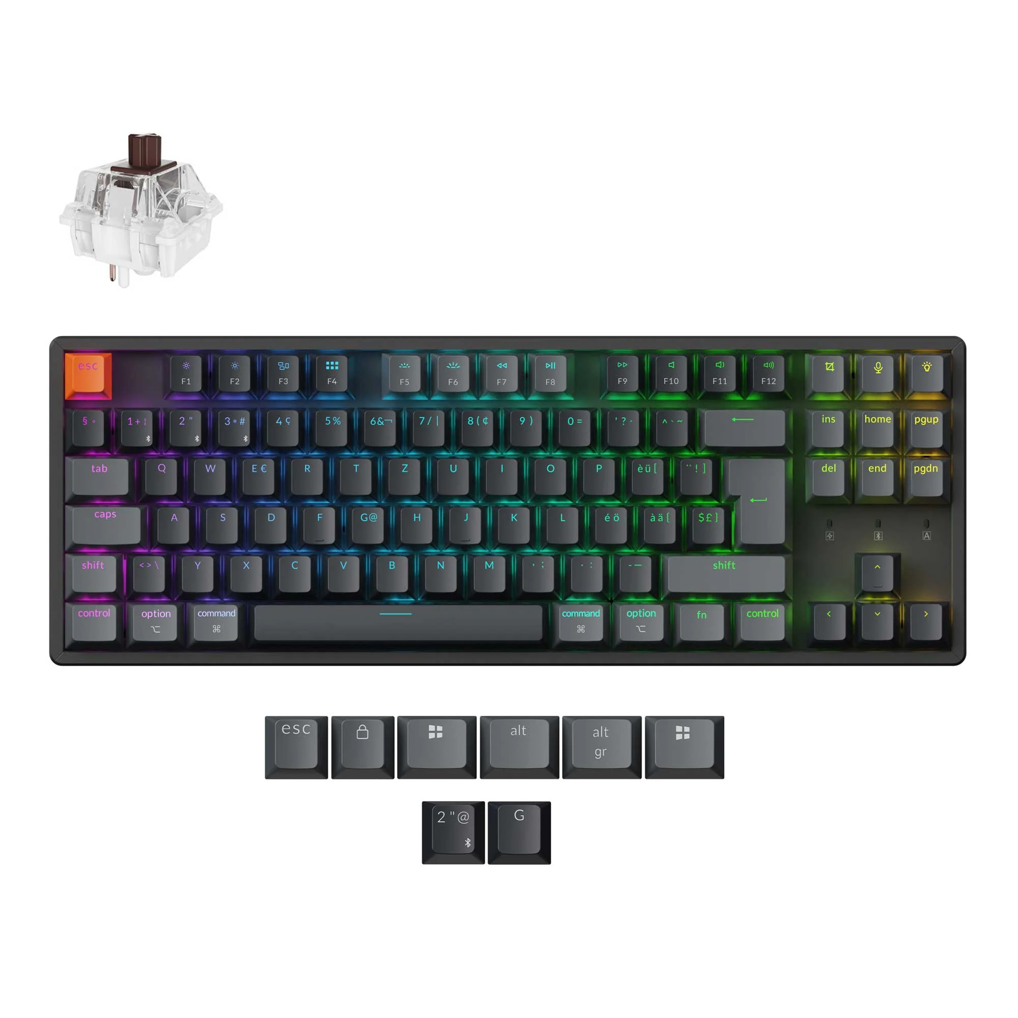Keychron K8 QMK Wireless Mechanical Keyboard ISO Layout Collection (Version 2)