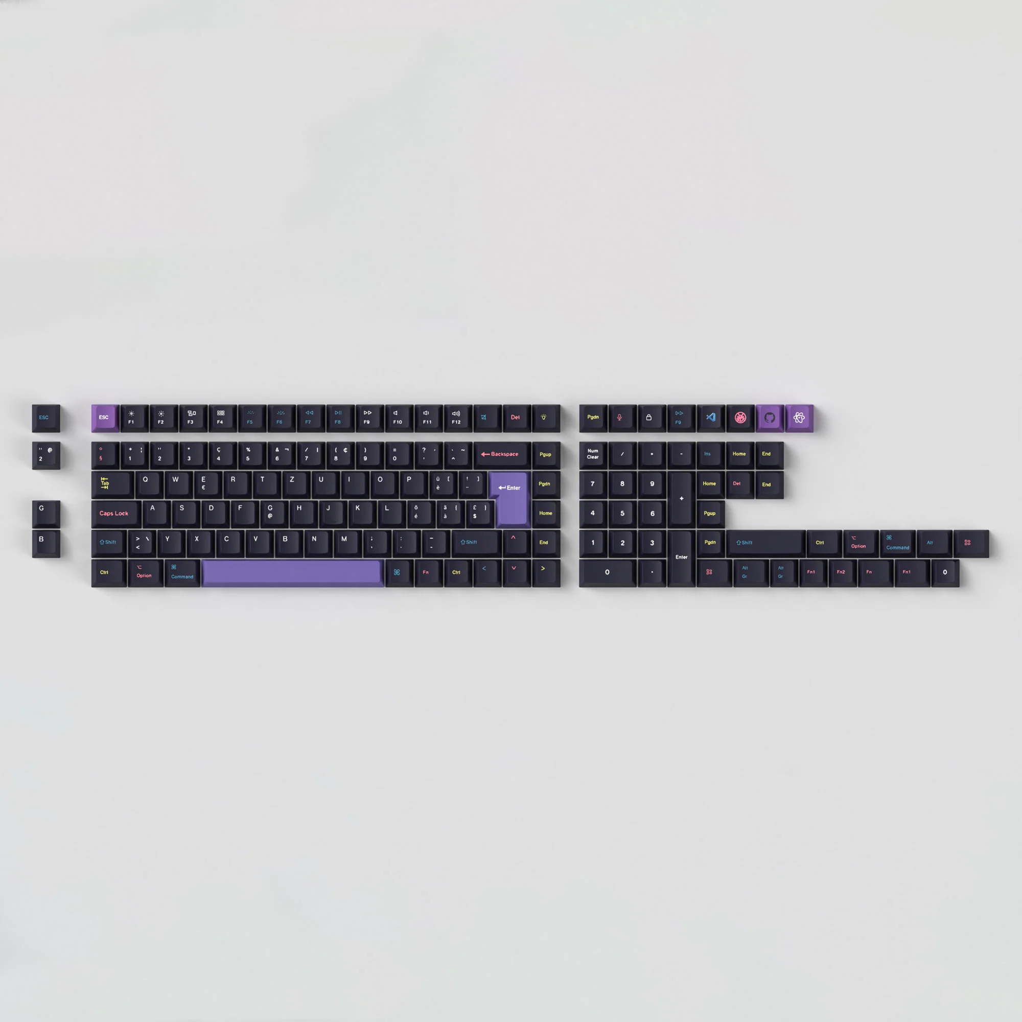 ISO Cherry Profile Dye-Sub PBT Komplet Keycap-sæt - Developer