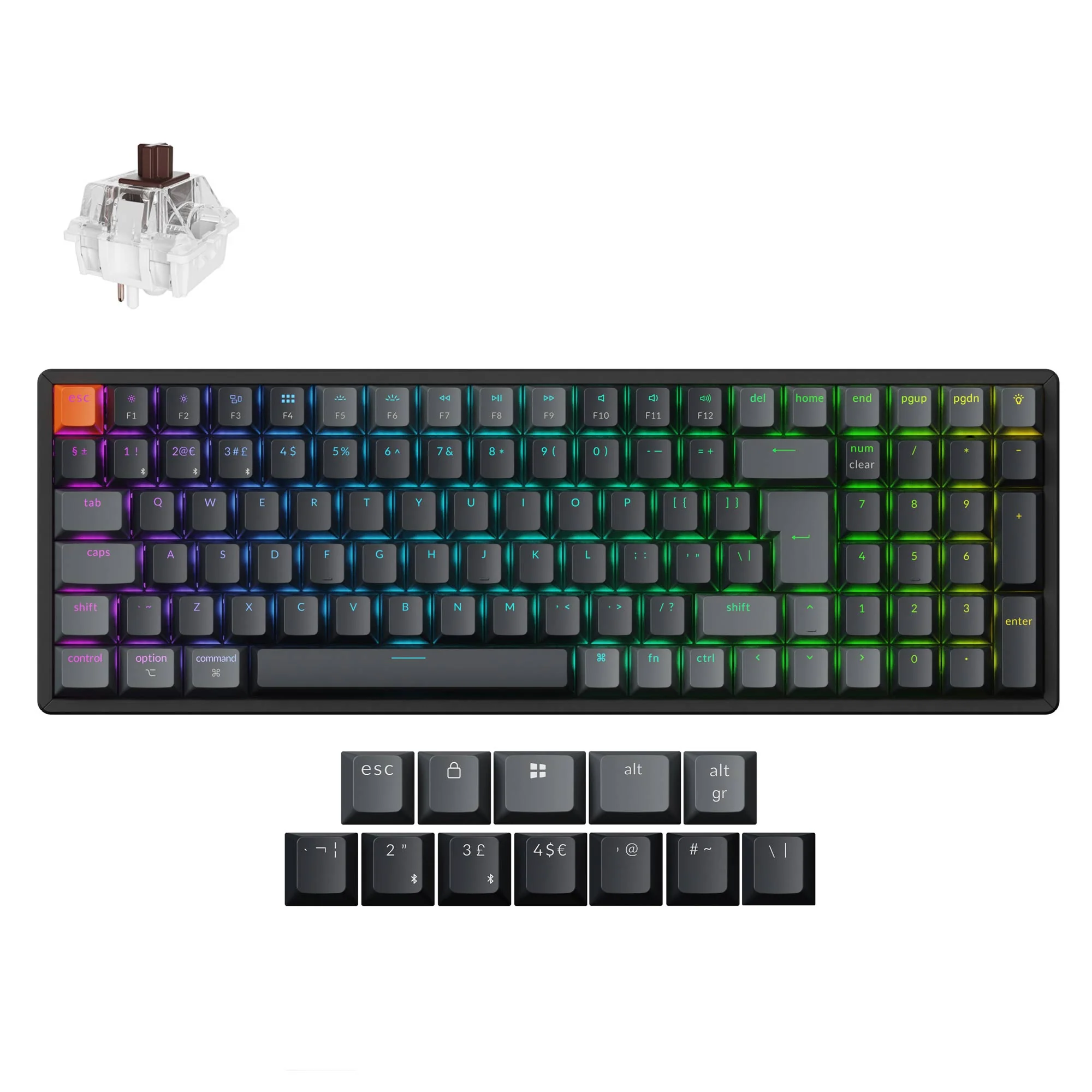 Teclado mecânico sem fio Keychron K4 QMK (layout ISO) - Versão 3