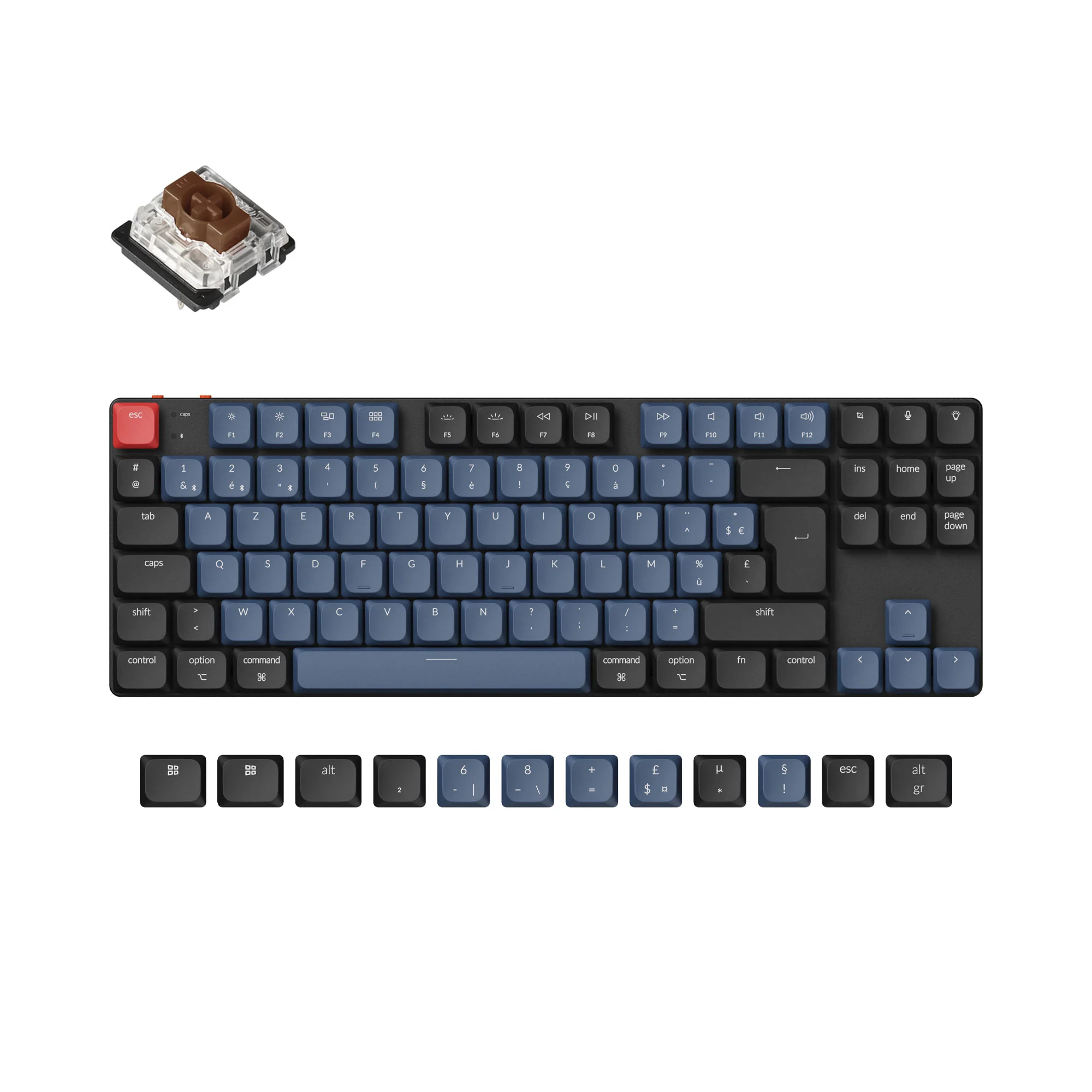 Keychron K1 Pro teclado mecánico inalámbrico personalizable QMK/VIA - colección de distribución ISO