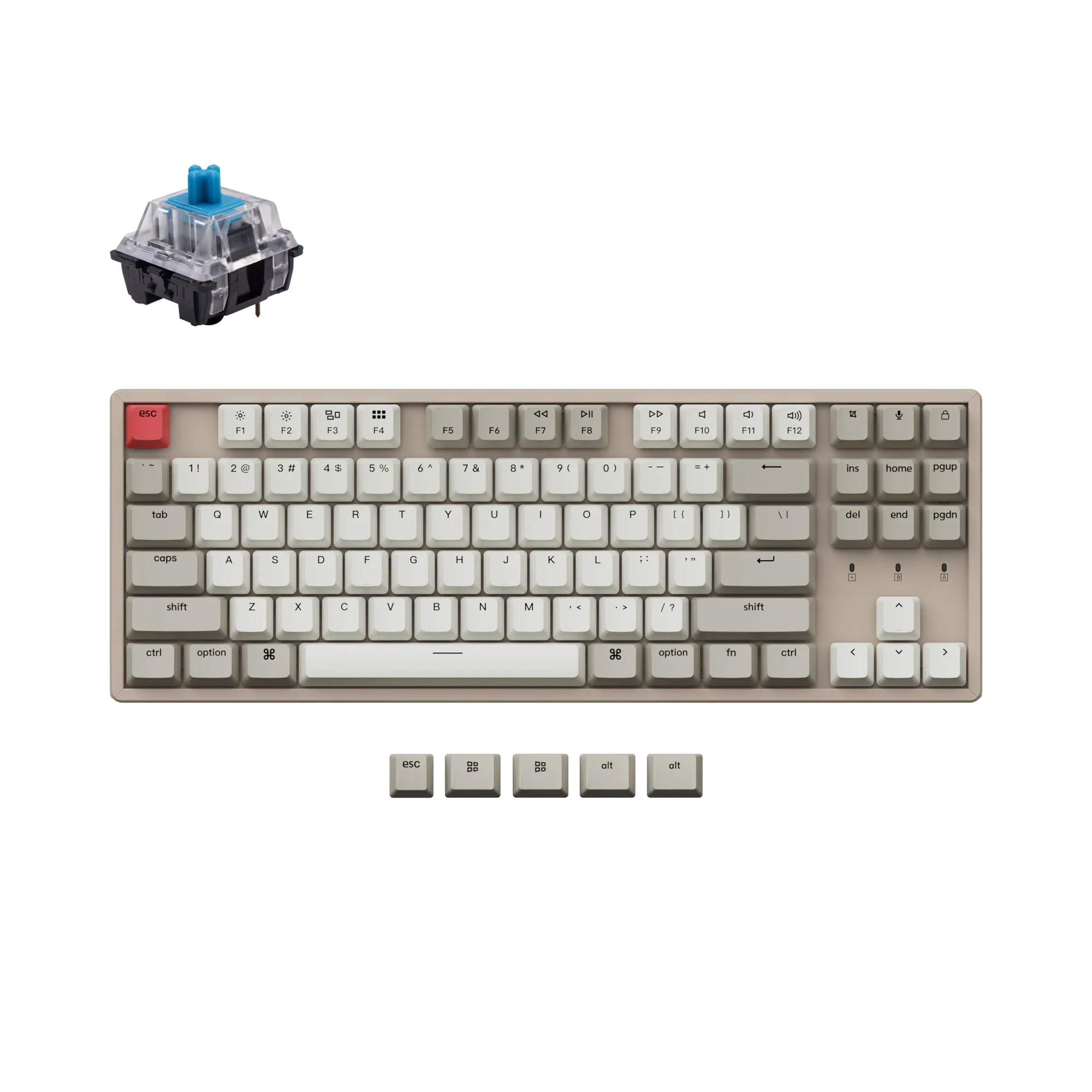 Teclado Mecânico Sem Fio Keychron K8 Sem Iluminação
