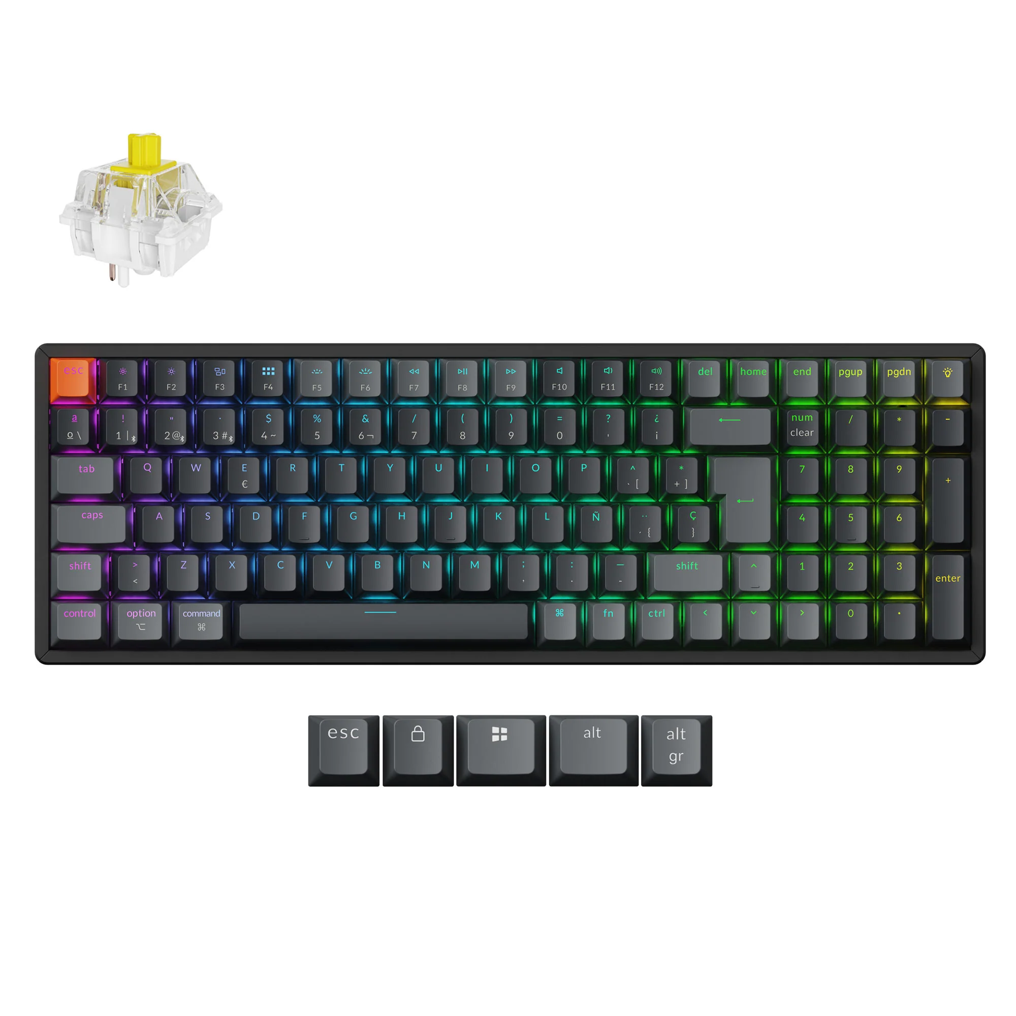 Teclado mecânico sem fio Keychron K4 QMK (layout ISO) - Versão 3