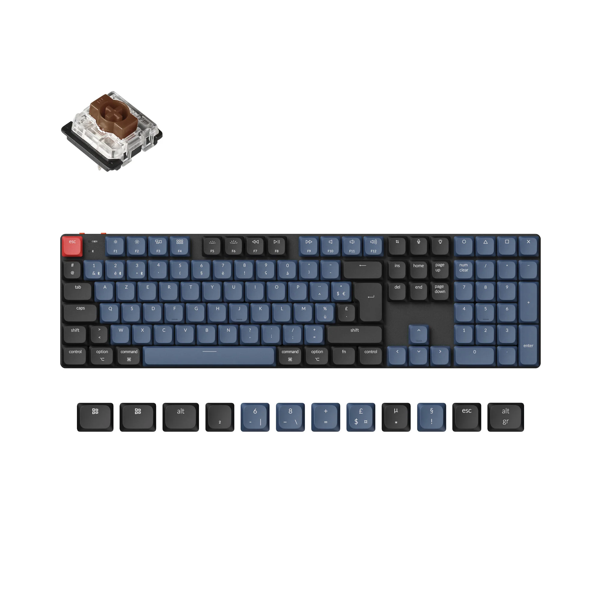 Coleção de teclado mecânico personalizado sem fio Keychron K5 Pro QMK/VIA layout ISO