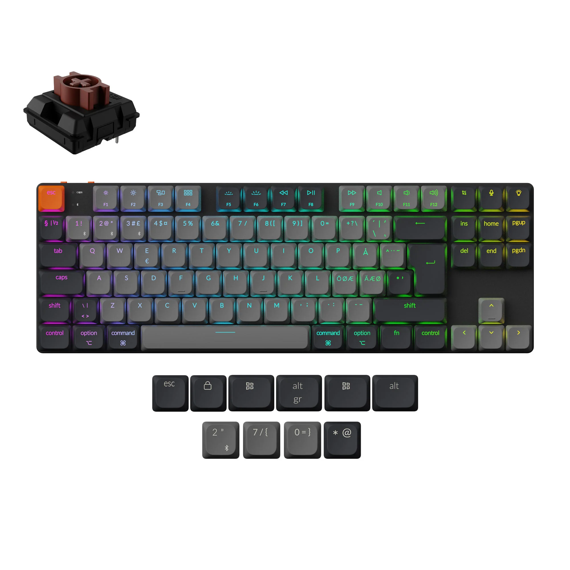 Keychron K1 QMK Teclado mecánico inalámbrico (distribución ISO) - Versión 6