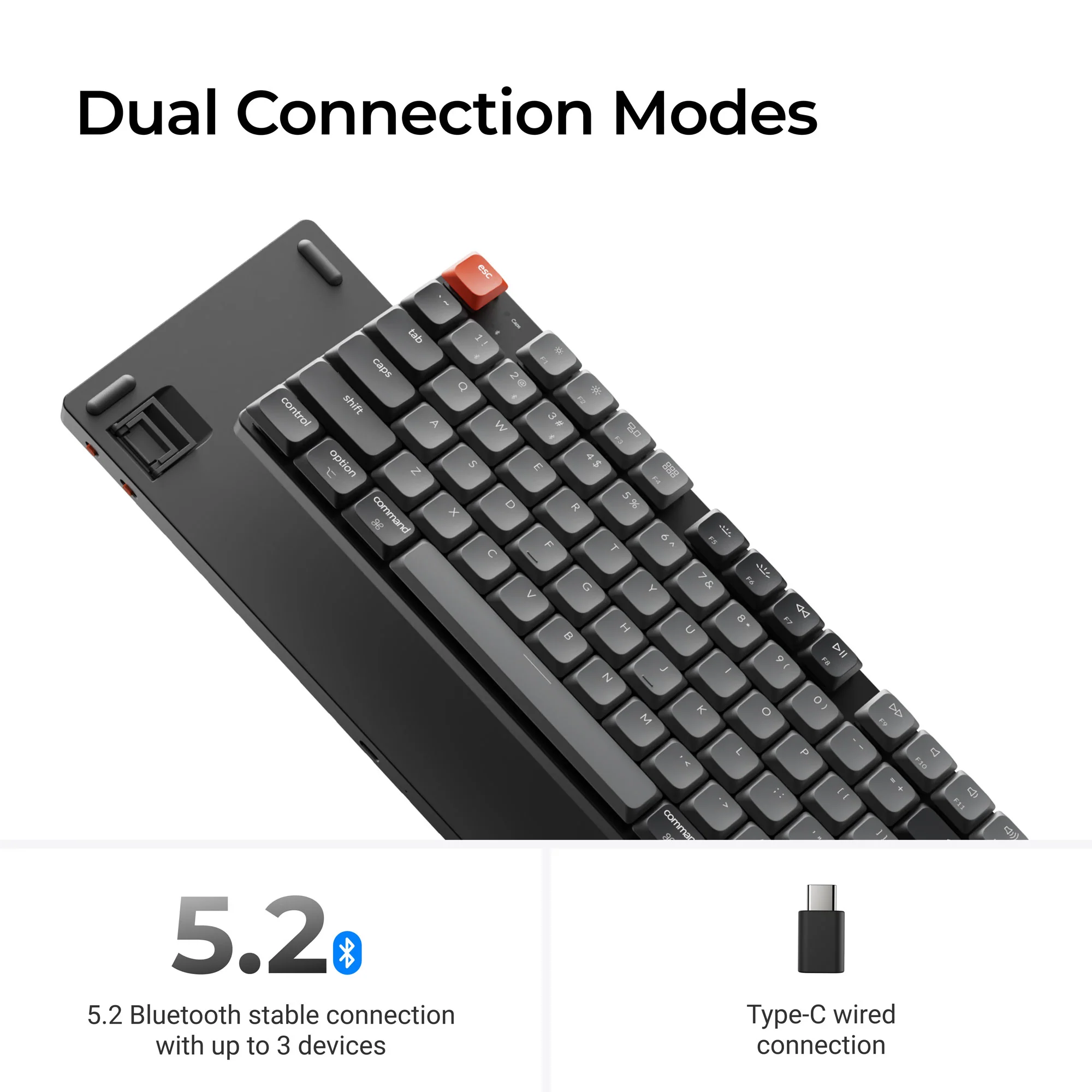 Teclado mecânico sem fio QMK Keychron K1 (Versão 6)