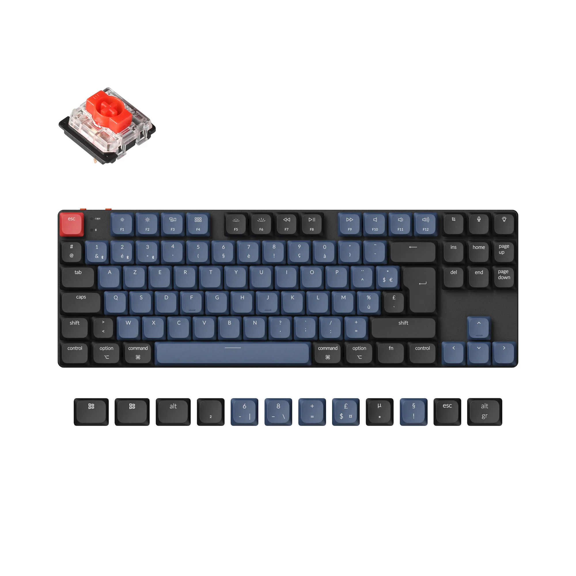 Keychron K1 Pro teclado mecánico inalámbrico personalizable QMK/VIA - colección de distribución ISO
