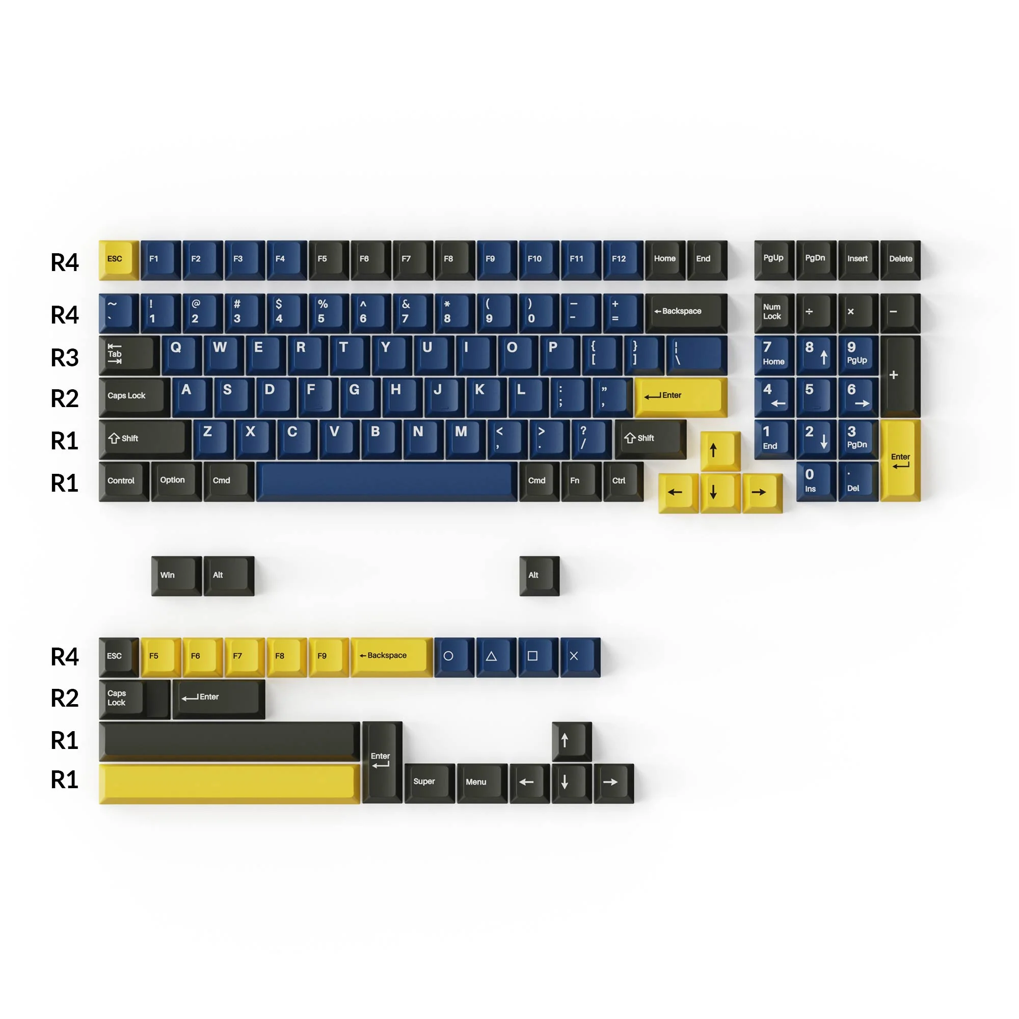 Cherry Profile Double-Shot PBT -täysi näppäinhattusarja - Royal