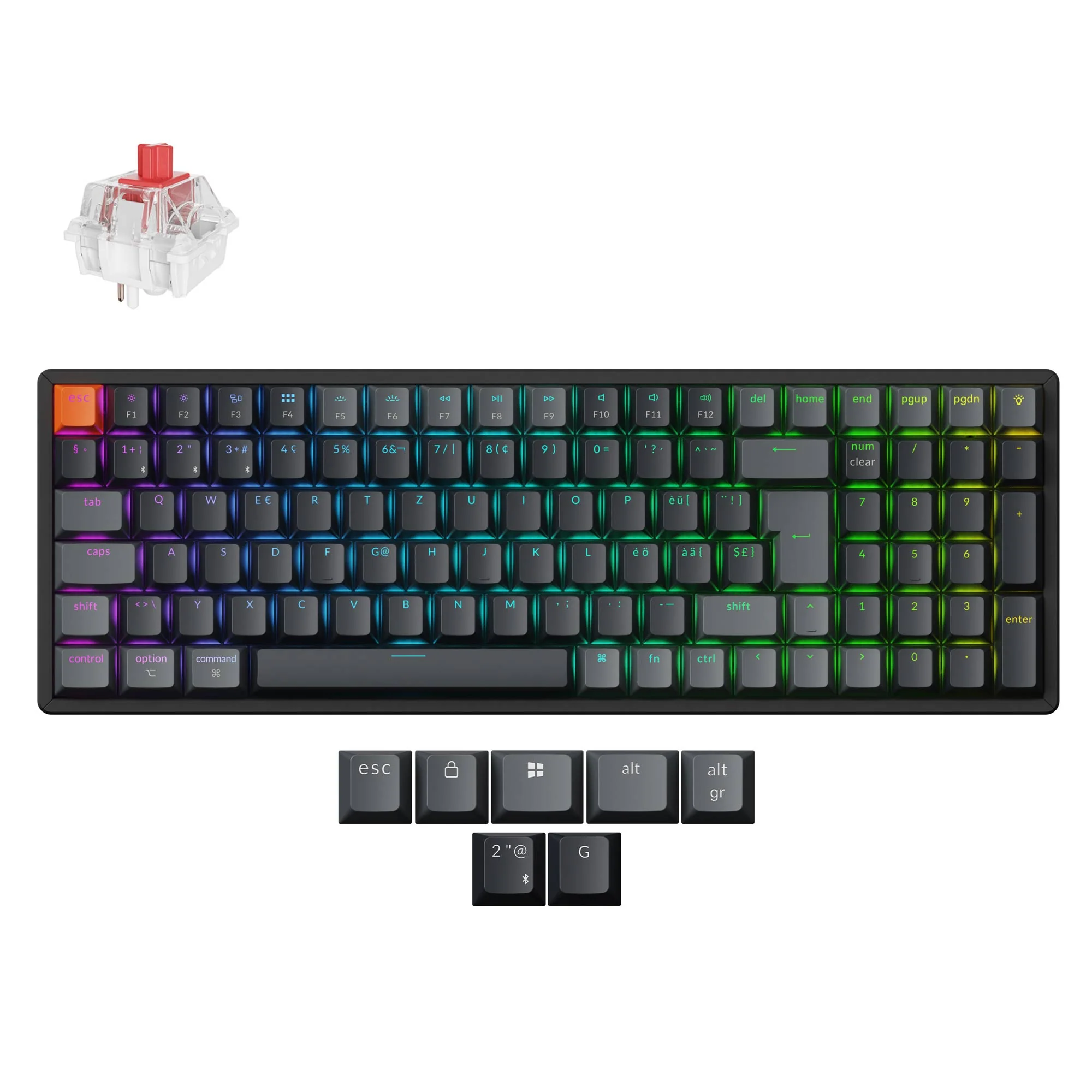 Teclado mecânico sem fio Keychron K4 QMK (layout ISO) - Versão 3