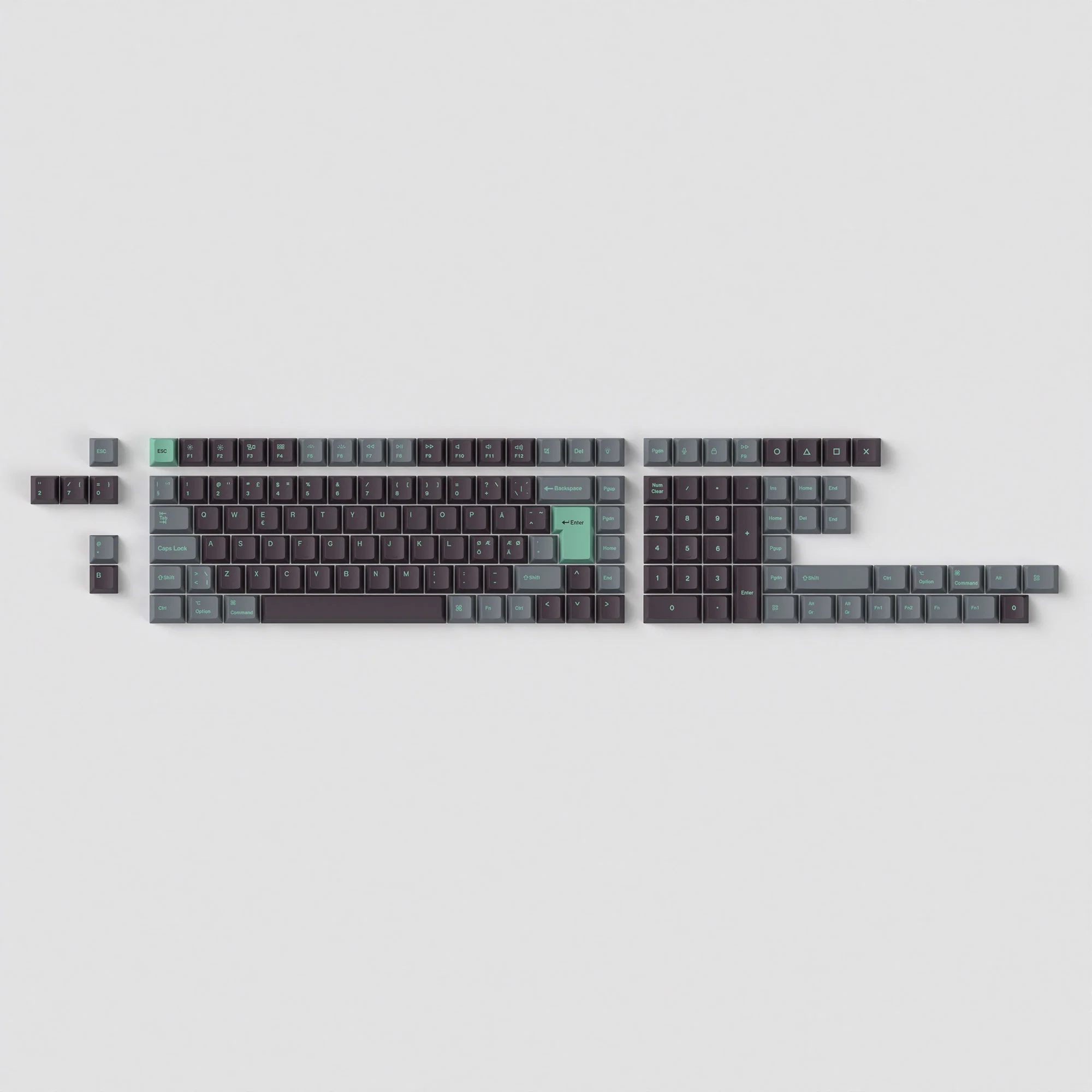 ISO Cherry-profiili Dye-Sub PBT täysi näppäinsarja - Hacker Mint