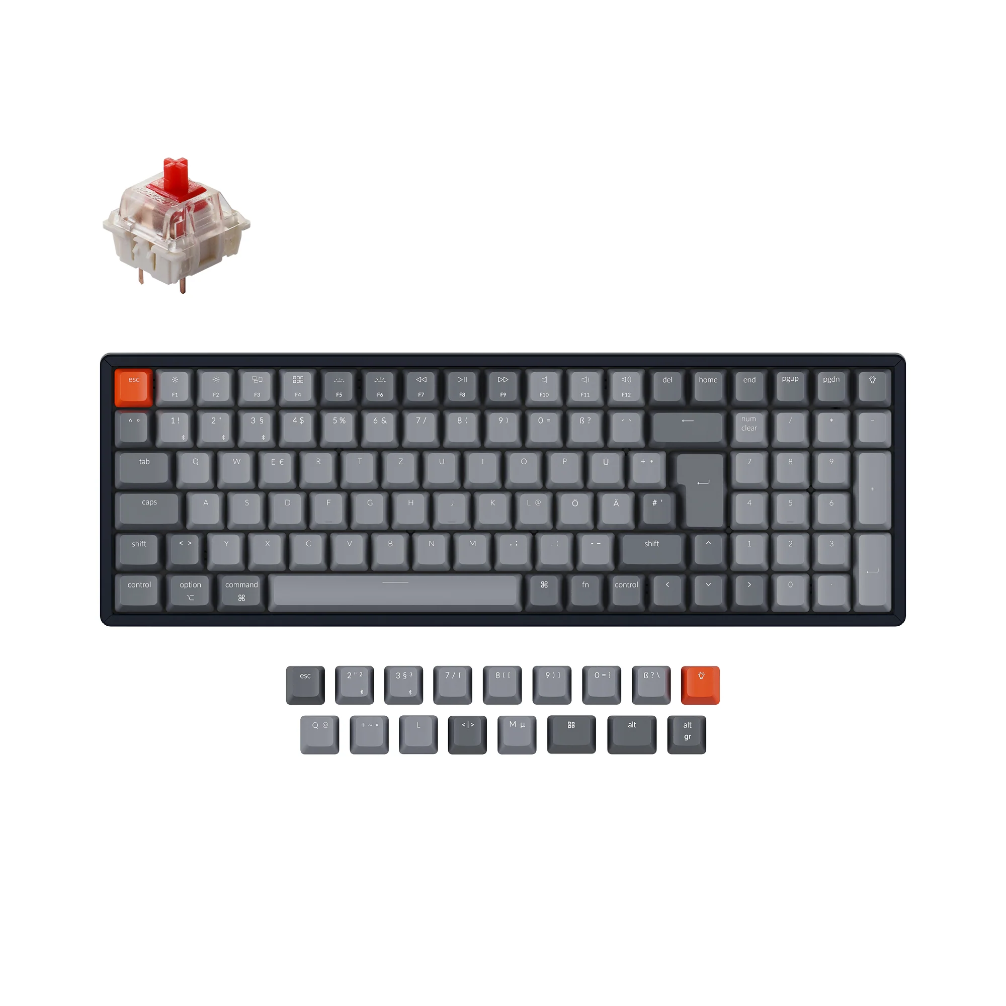 Bezprzewodowa mechaniczna klawiatura Keychron K4 (układ niemiecki ISO-DE) - wersja 2