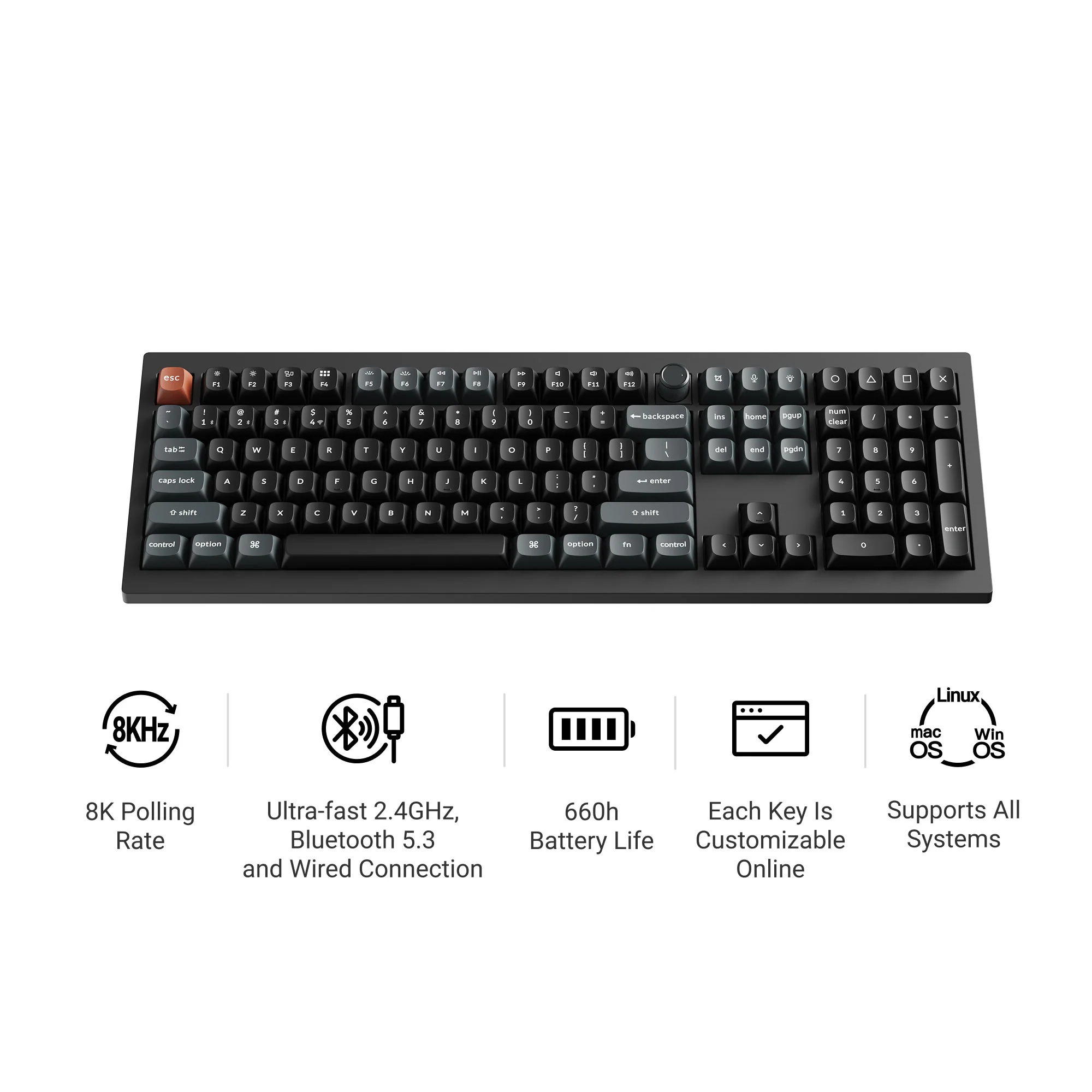 Teclado mecánico personalizado inalámbrico Keychron V6 Ultra 8K