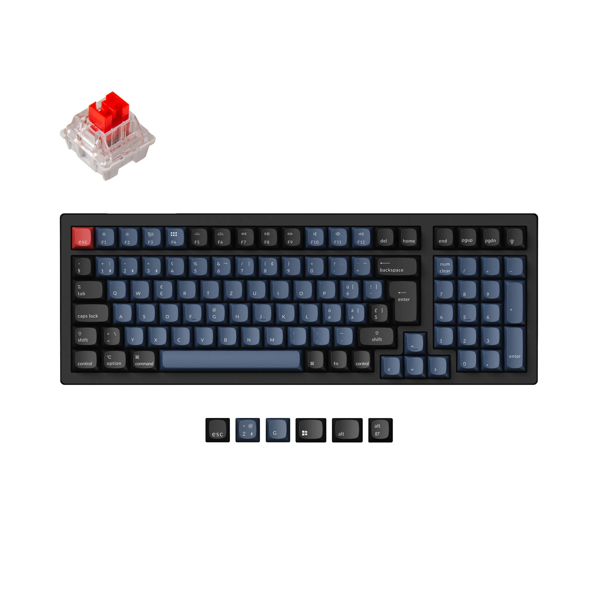 Keychron K4 Pro QMK/VIA Teclado Mecânico Sem Fio Coleção de Layout ISO