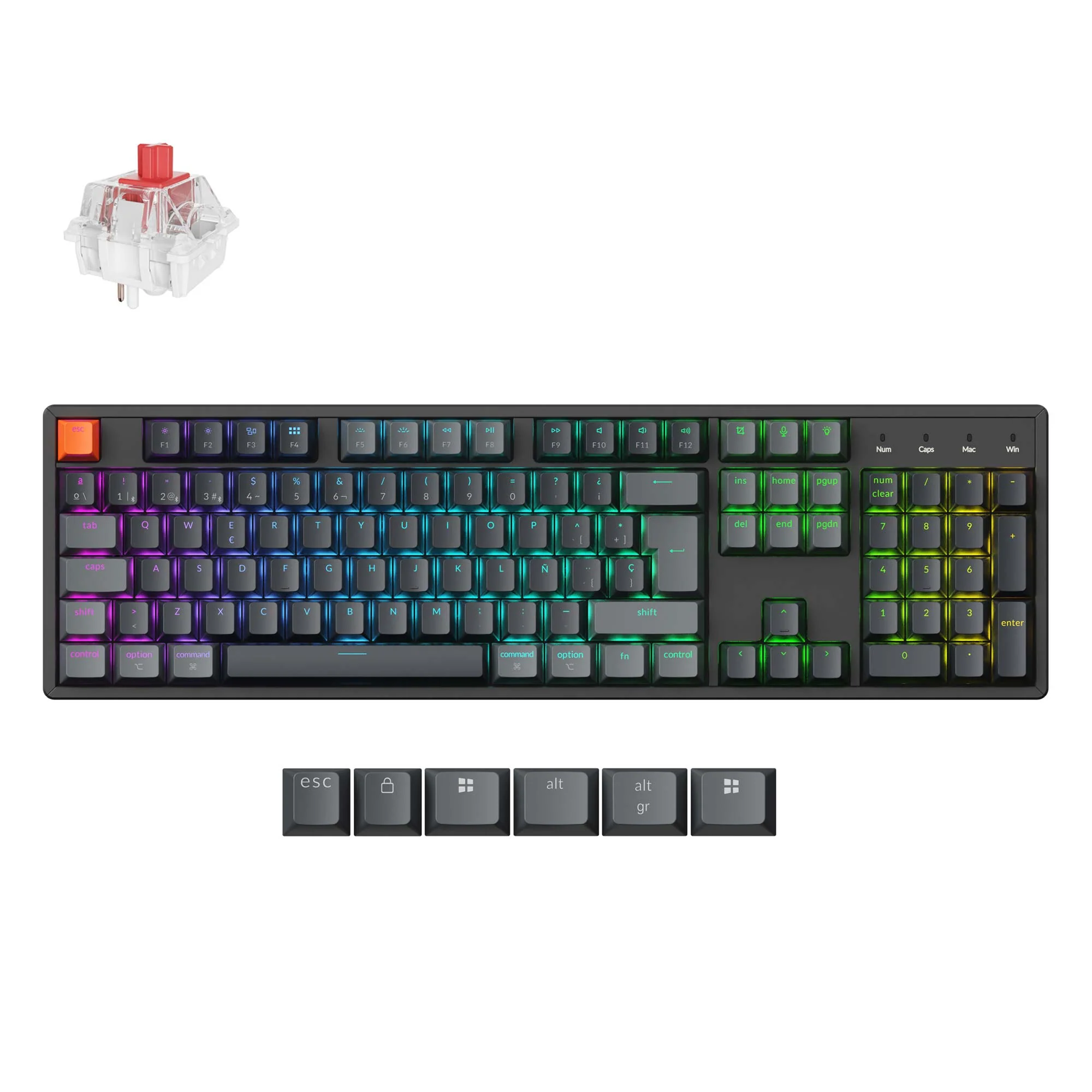 Keychron K10 Teclado mecánico inalámbrico QMK (distribución ISO) - Versión 2