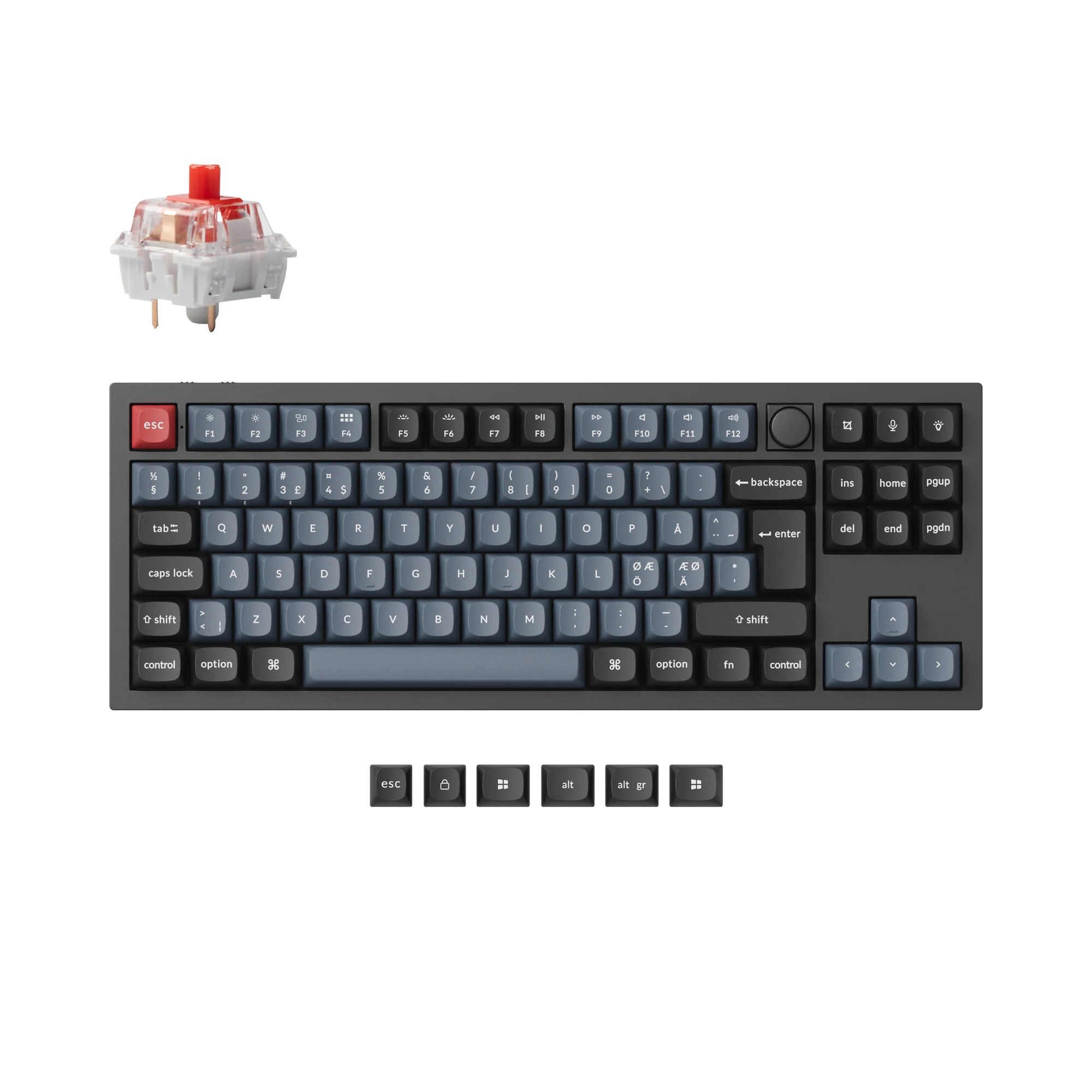 Coleção de Teclado Mecânico Personalizado Sem Fio Keychron Q3 Pro QMK/VIA com Layout ISO