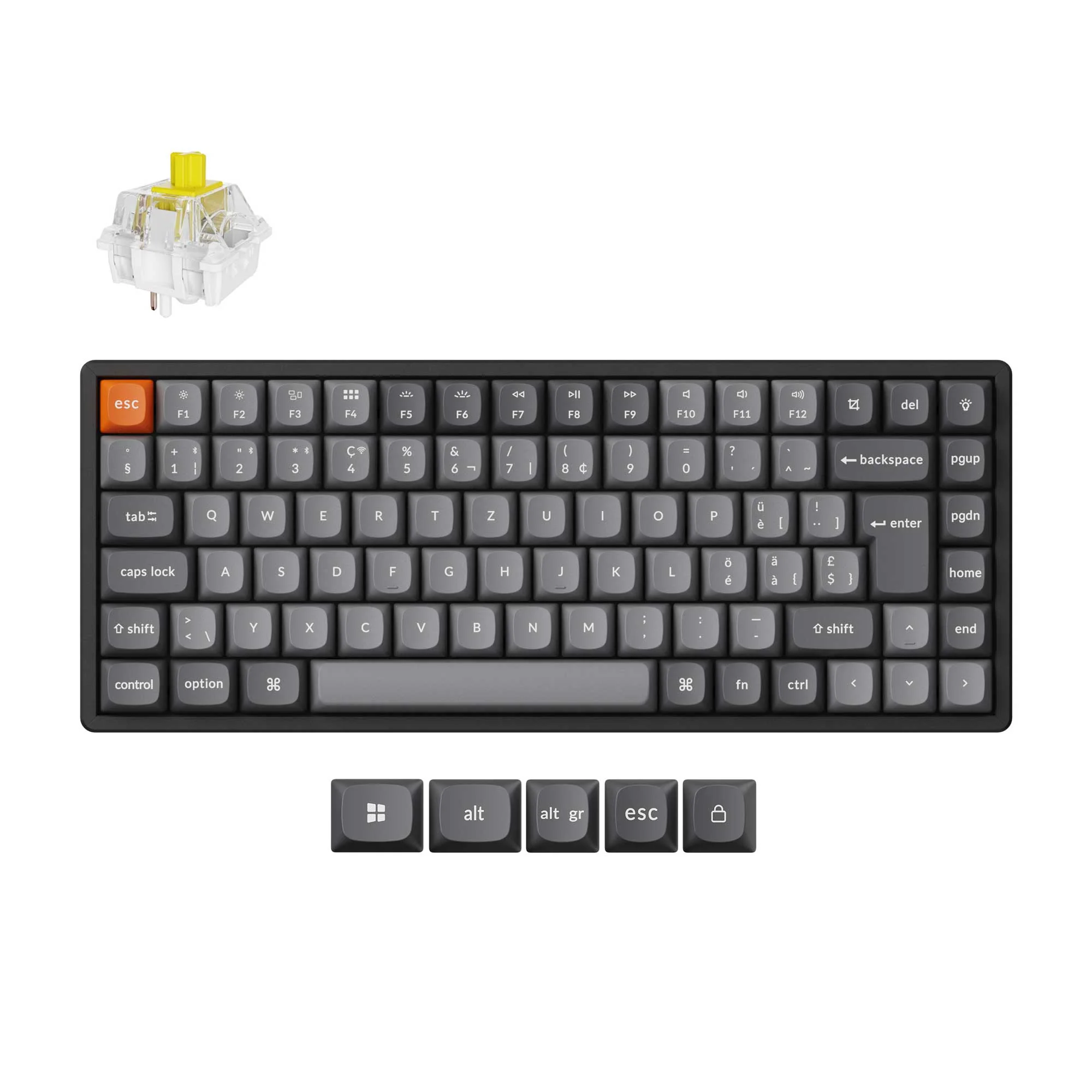 Keychron K2 Max Teclado mecánico inalámbrico QMK, colección de distribución ISO
