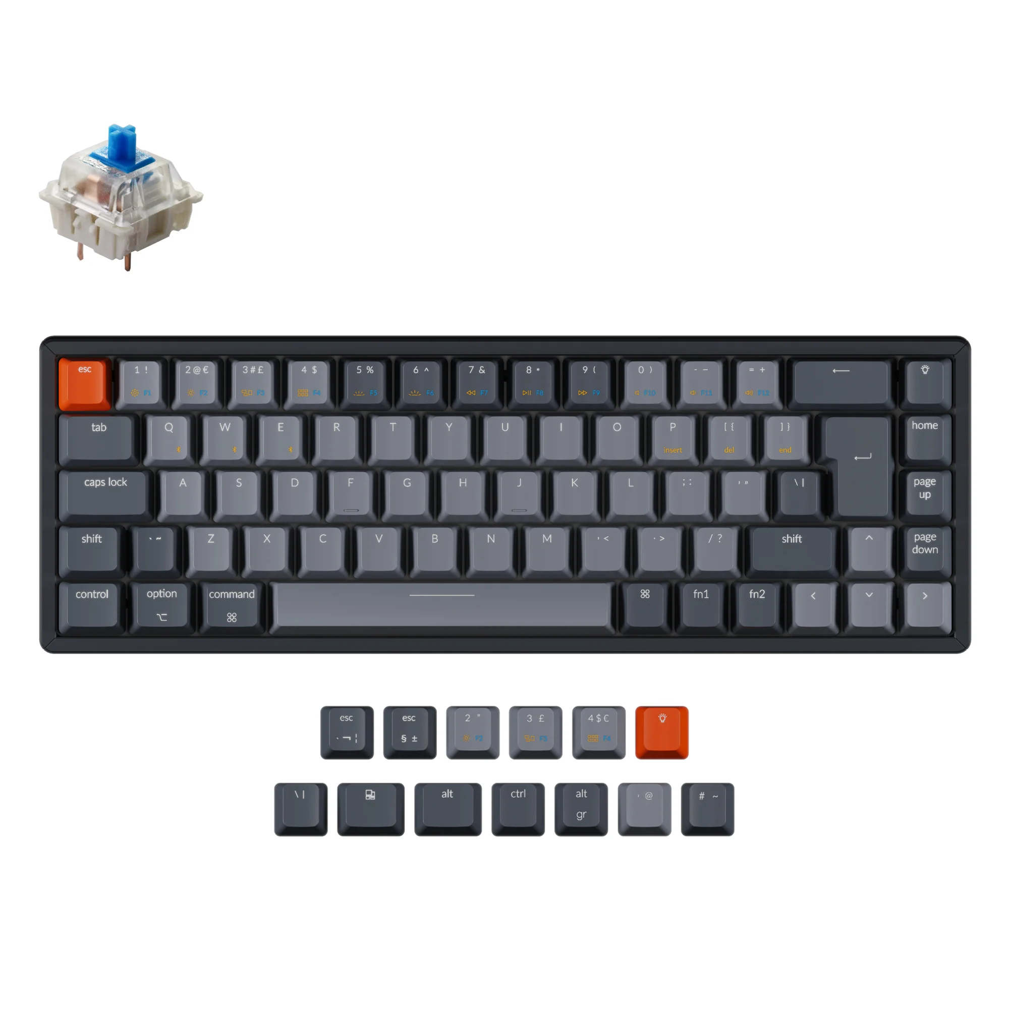 Keychron K6 trådløst mekanisk tastatur (UK ISO-layout)