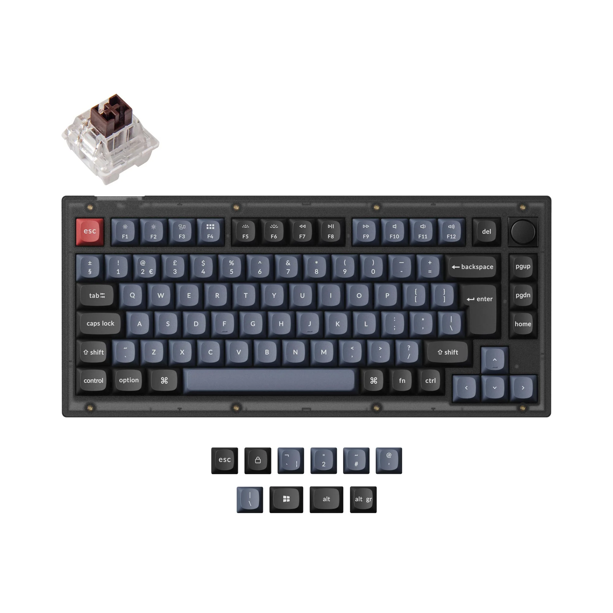 Keychron V1 QMK Custom mekanisk tastatur ISO-layout-kollektion