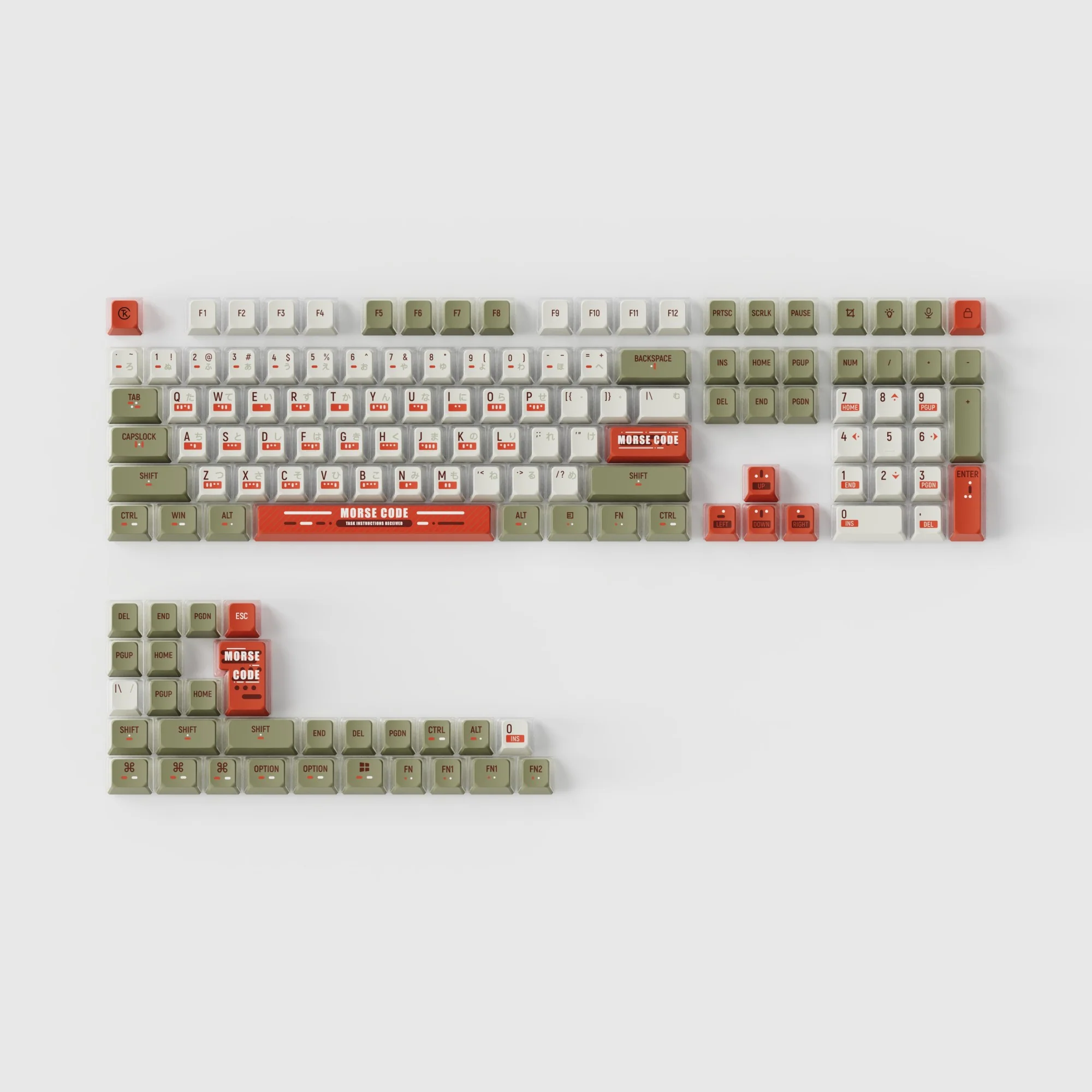 Set completo de teclas PBT dye-sub OEM - Morse Code