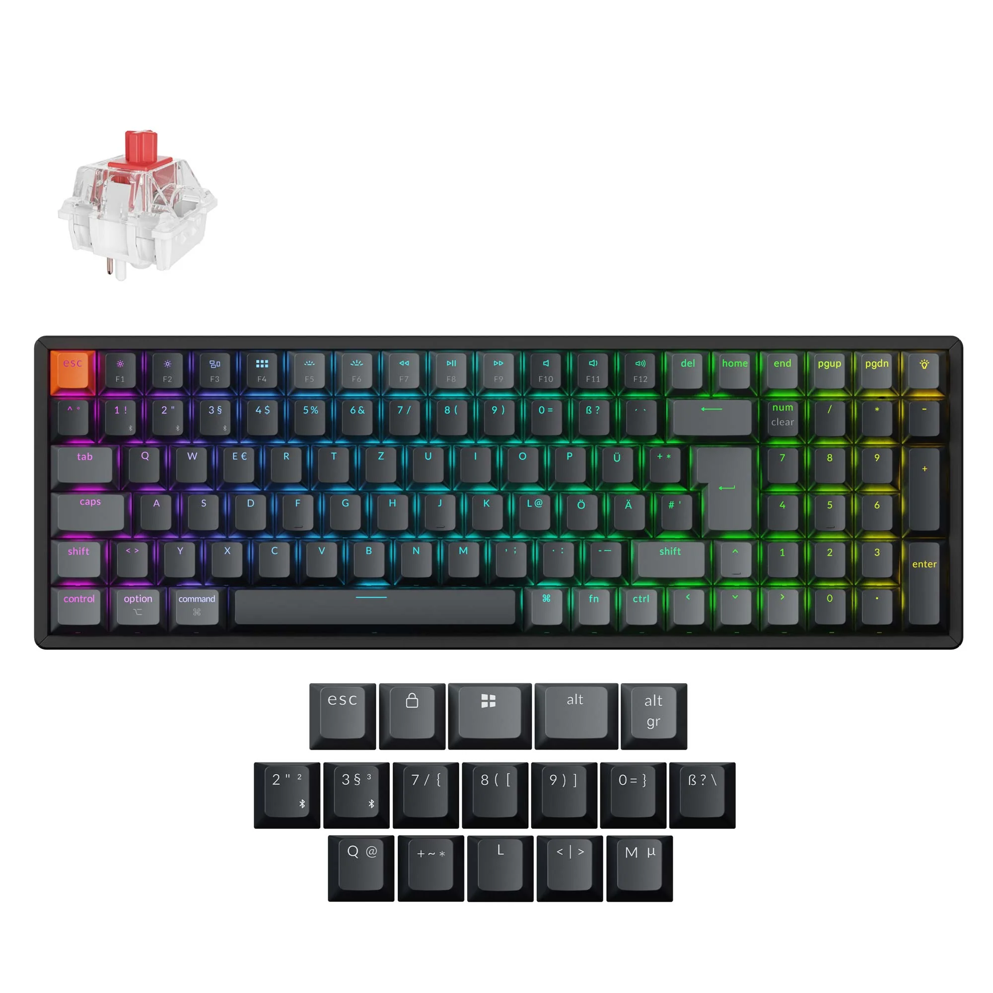 Teclado mecânico sem fio Keychron K4 QMK (layout ISO) - Versão 3