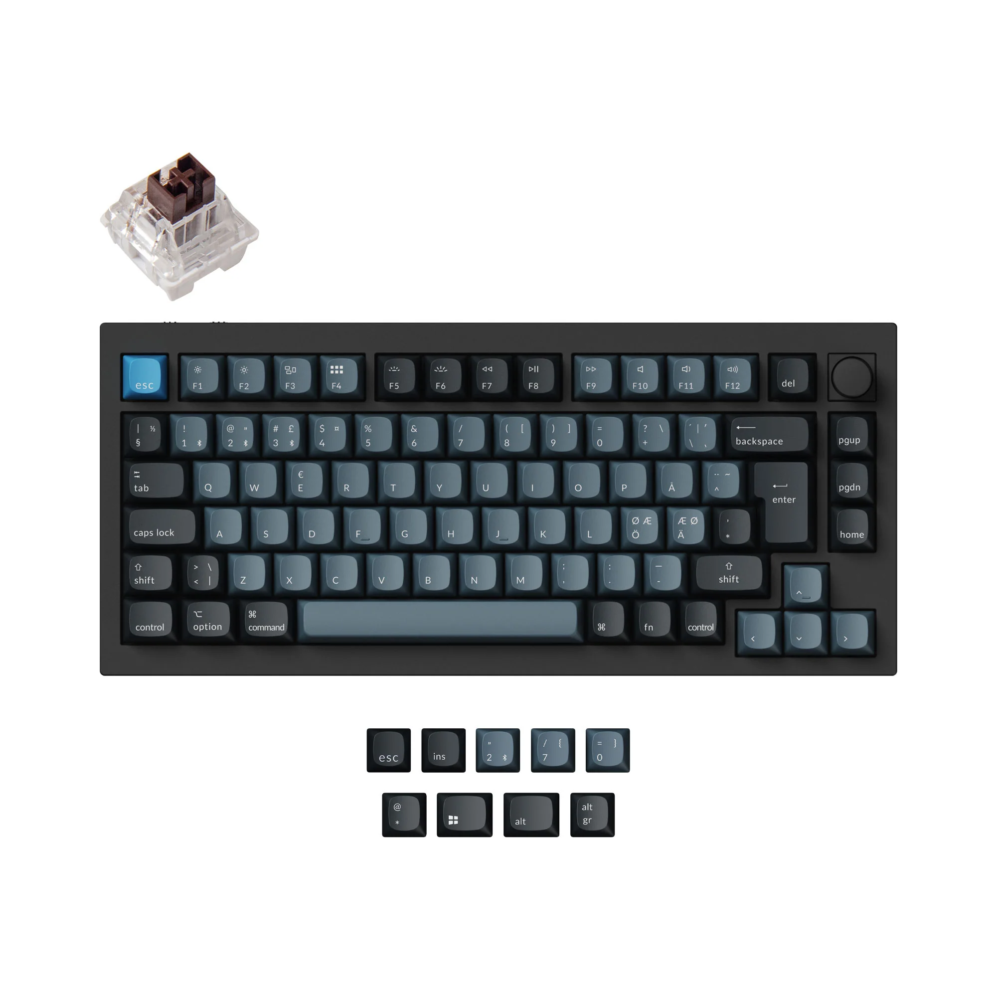 Keychron Q1 Pro QMK/VIA langaton Custom-mekaaninen näppäimistö ISO-asettelukokoelma