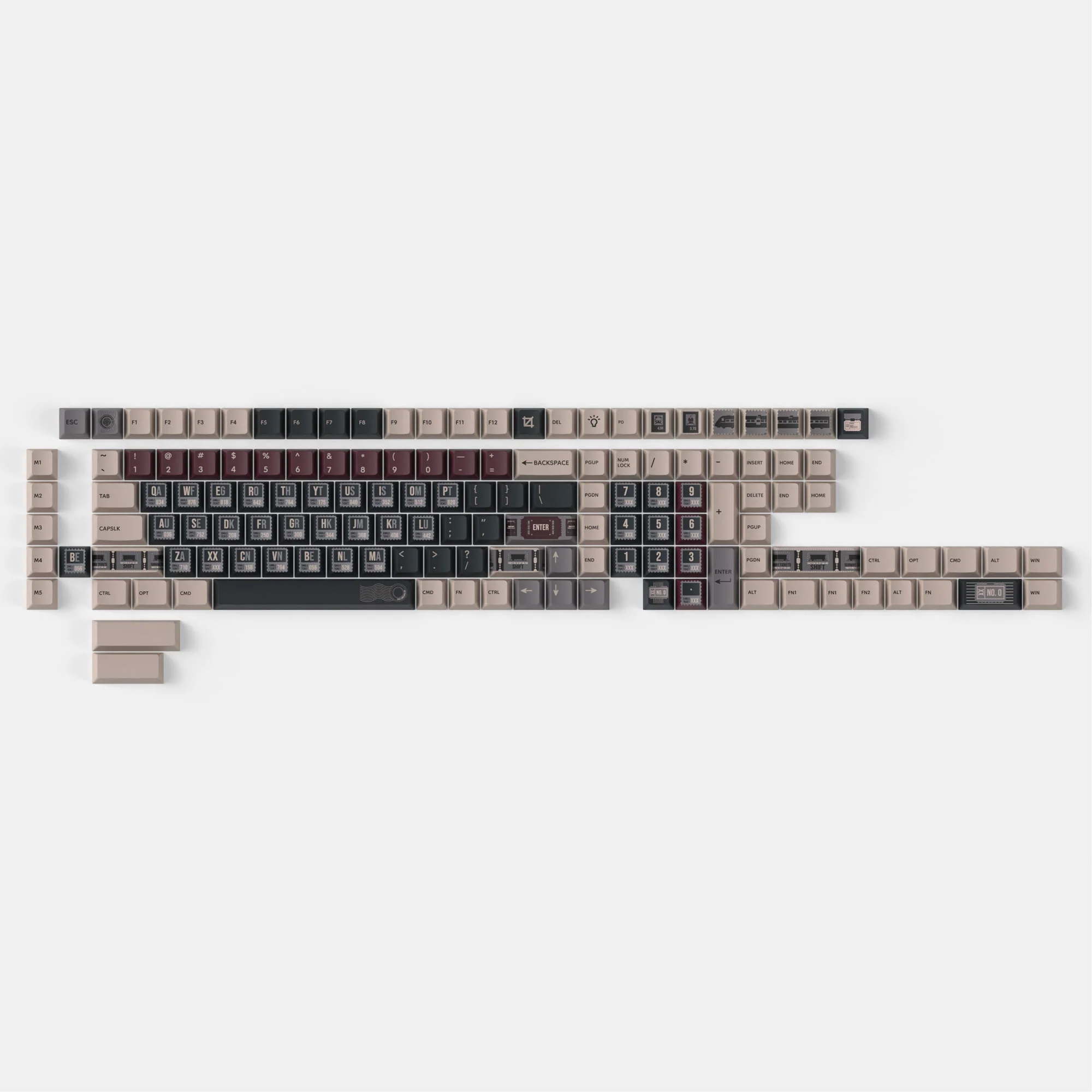 Vintage Stamp - Cherry Profile Dye-Sub PBT Full Keycap Set