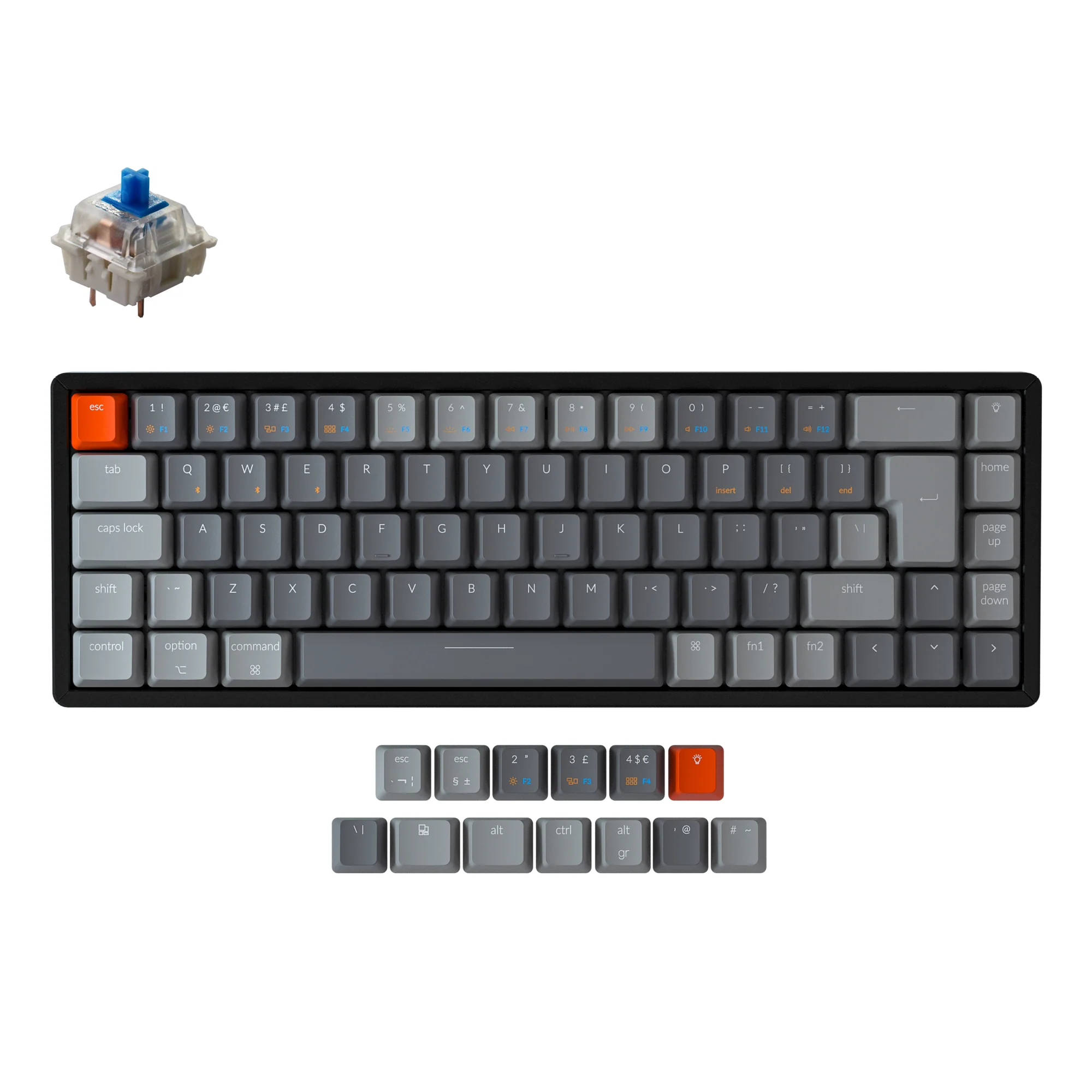 Keychron K6 trådløst mekanisk tastatur (UK ISO-layout)