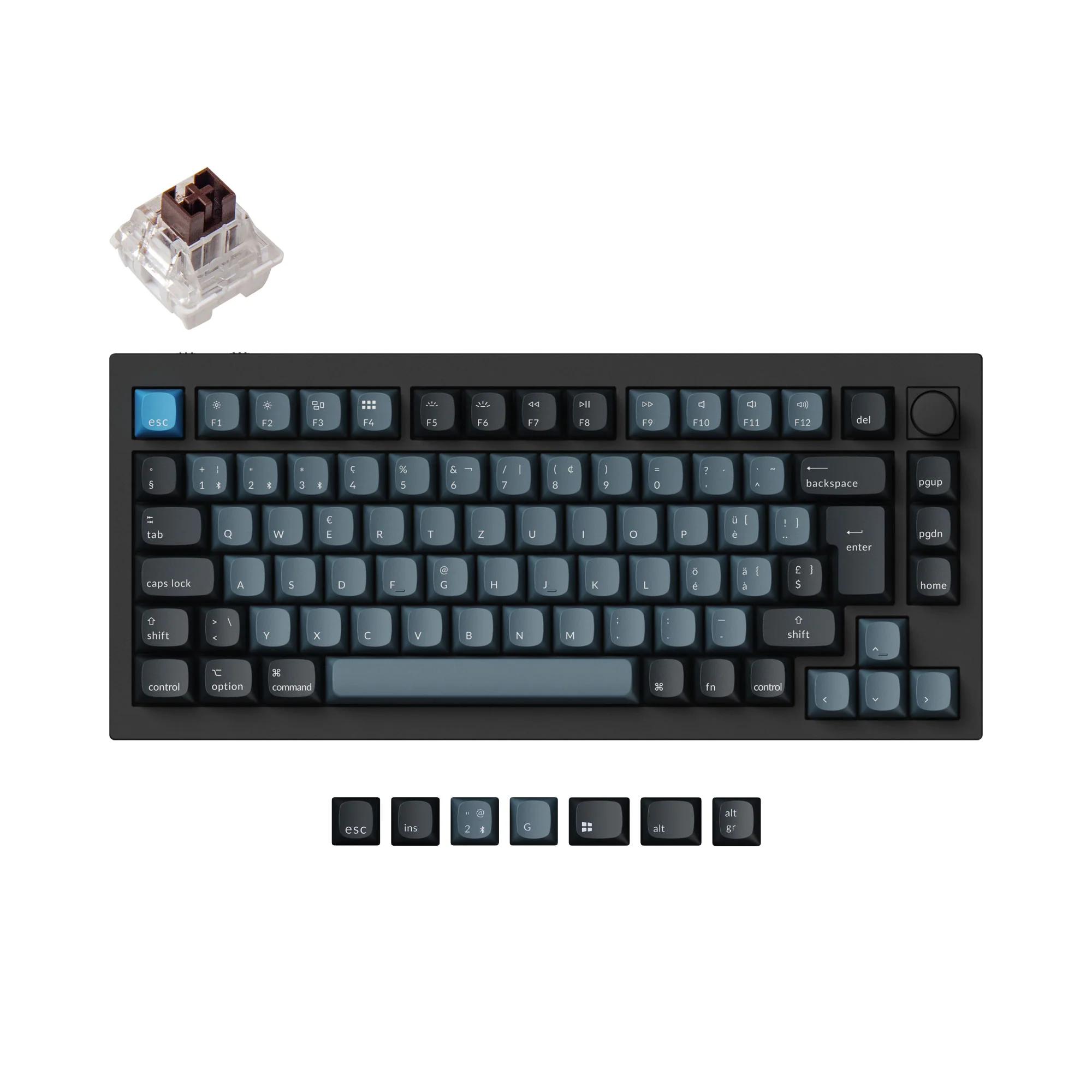 Keychron Q1 Pro QMK/VIA langaton Custom-mekaaninen näppäimistö ISO-asettelukokoelma