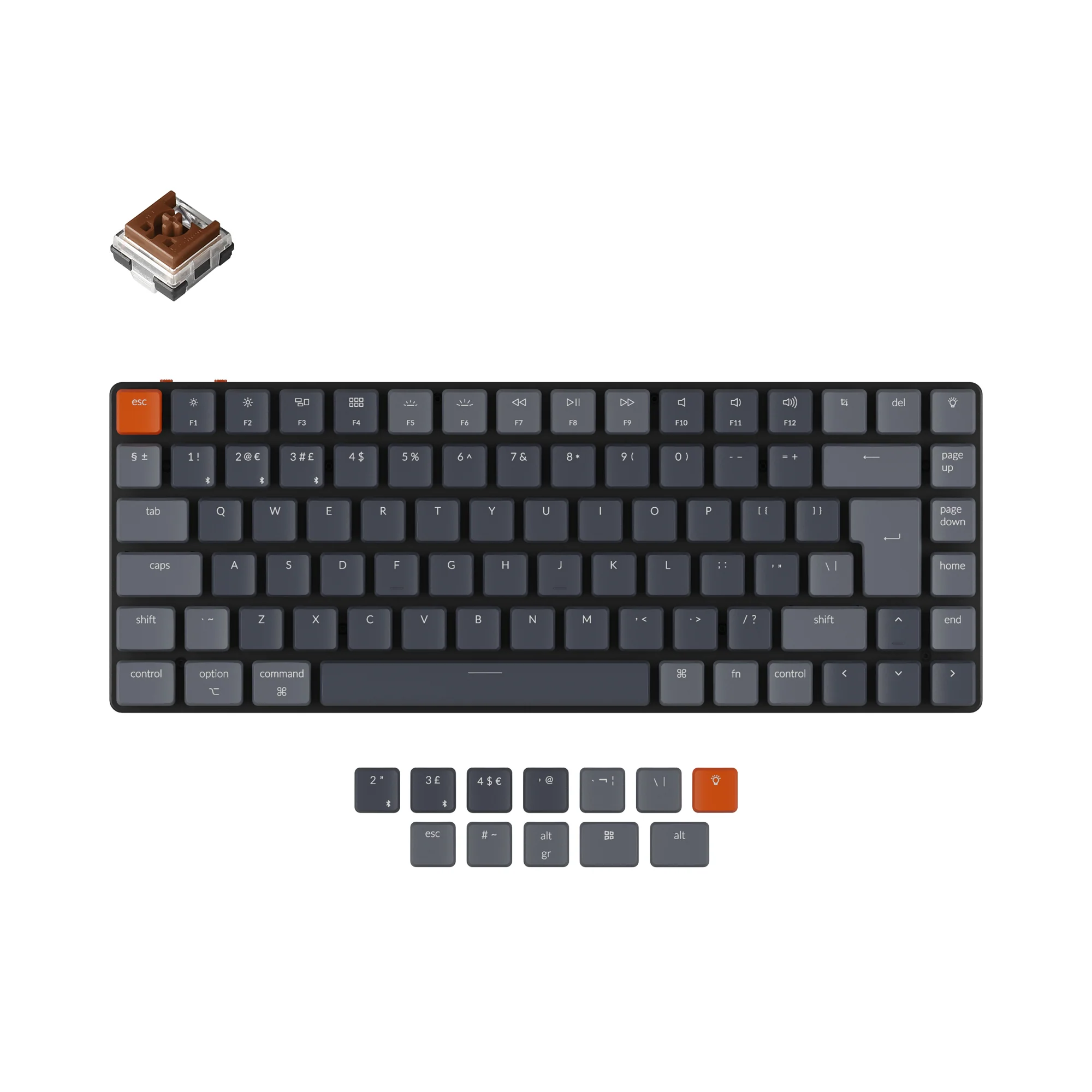 Teclado Mecânico Sem Fio Ultrafino Keychron K3 (Layout ISO UK) - Versão 2