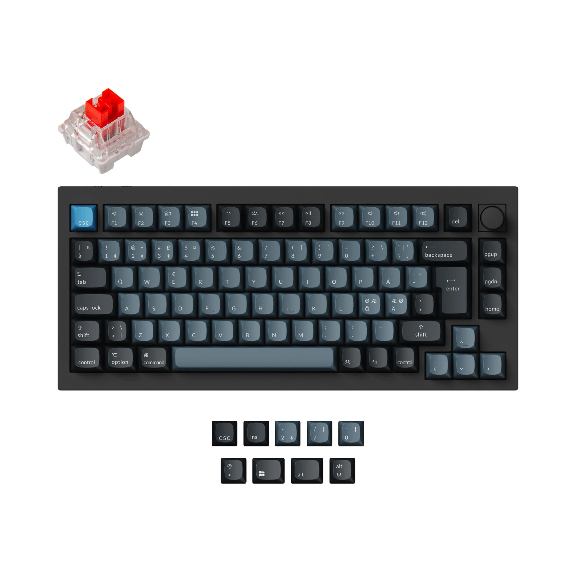 Keychron Q1 Pro QMK/VIA langaton Custom-mekaaninen näppäimistö ISO-asettelukokoelma