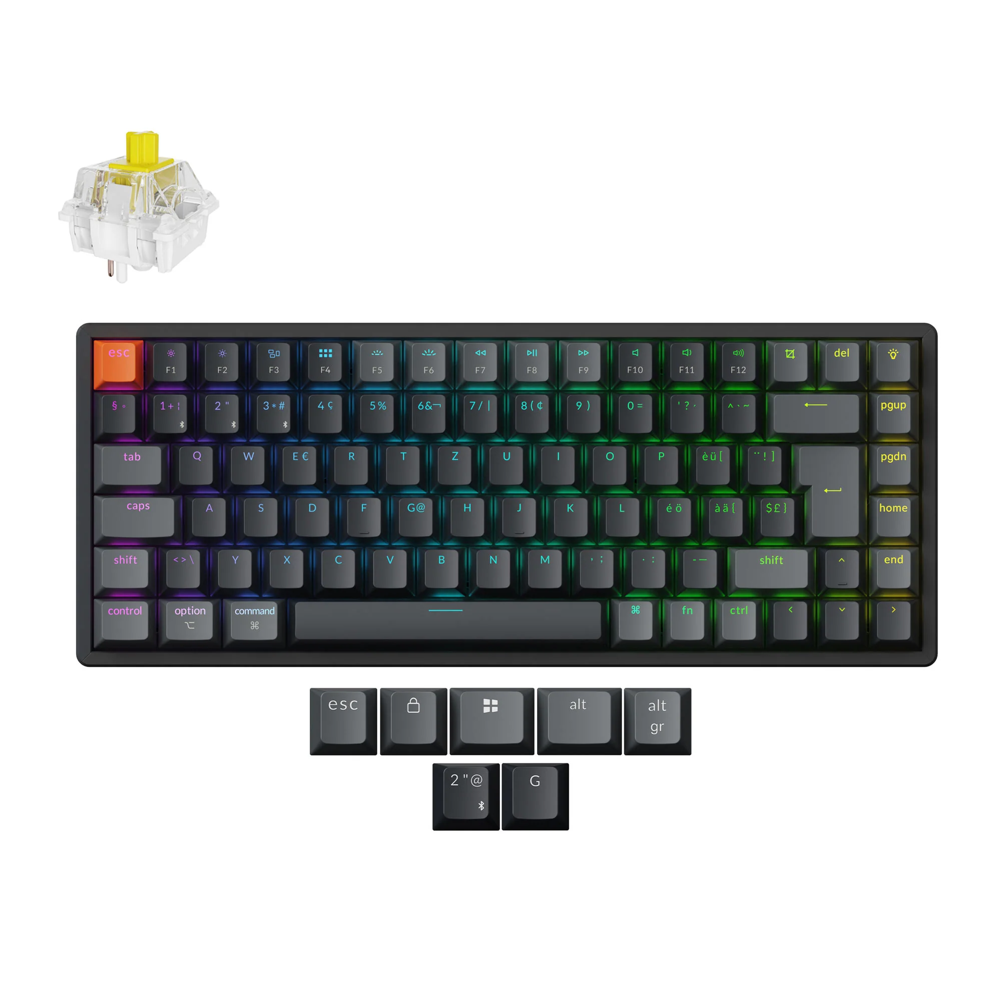 Keychron K2 QMK Kabellose Mechanische Tastatur (ISO-Layout) - Version 3