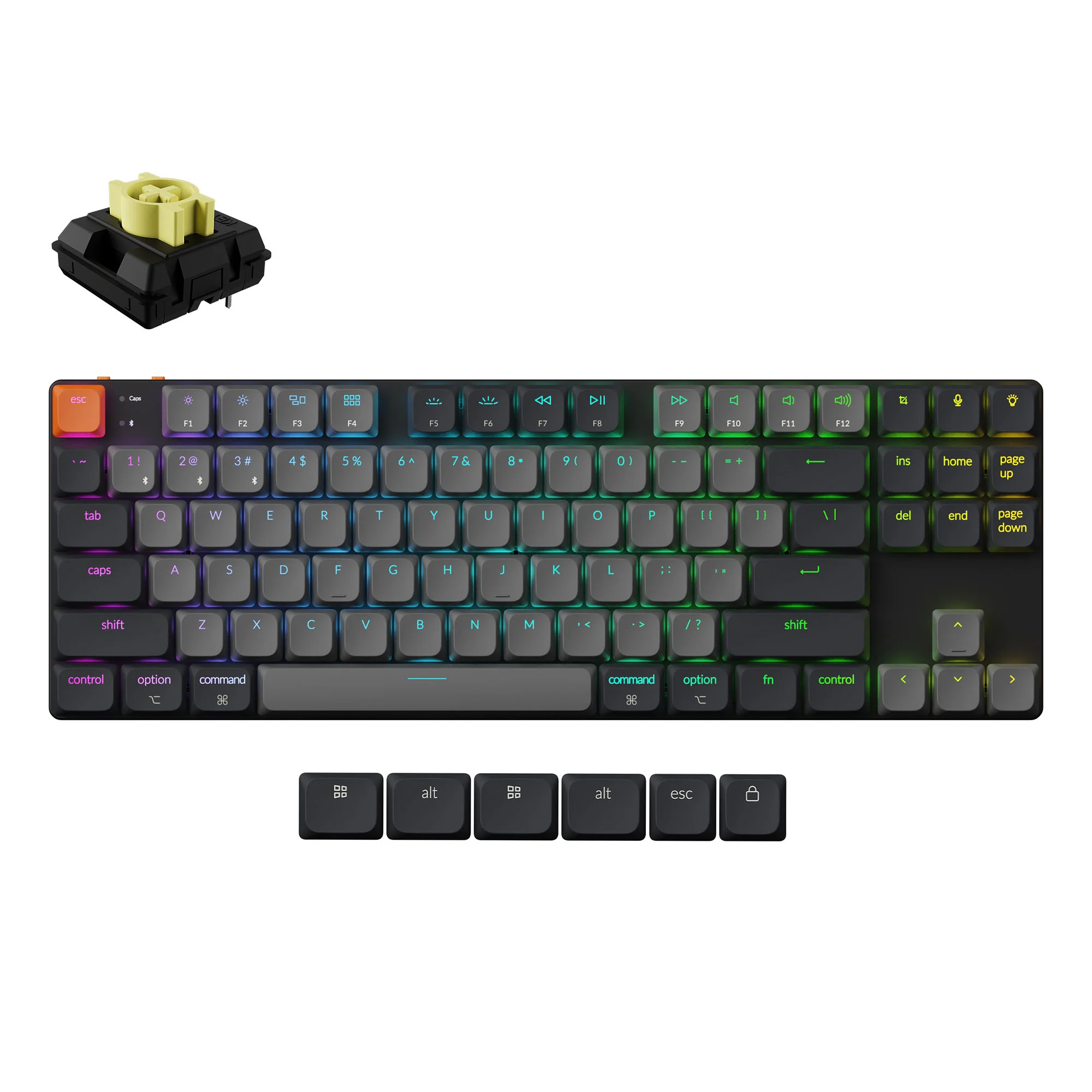 Teclado mecânico sem fio QMK Keychron K1 (Versão 6)