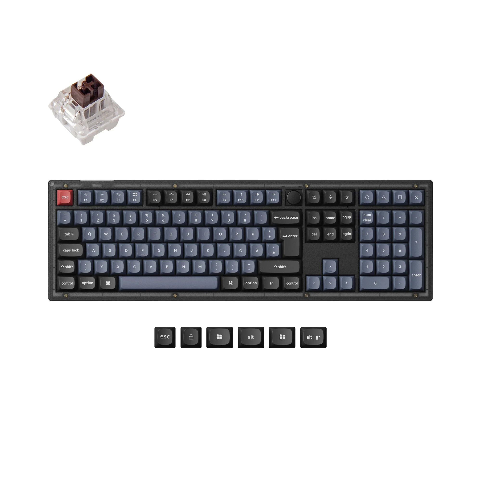 Keychron V6 QMK Customowa klawiatura mechaniczna – kolekcja układów ISO