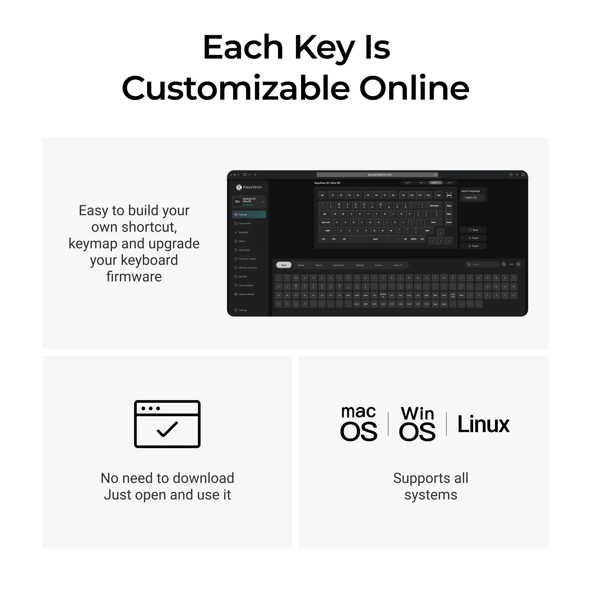 Keychron Q1 Ultra 8K langaton custom-mekaaninen näppäimistö