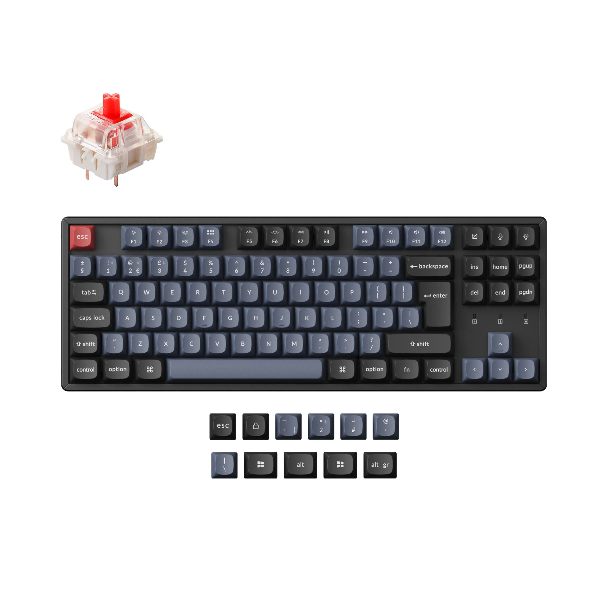Colección de teclado mecánico inalámbrico Keychron K8 Pro QMK/VIA con distribución ISO