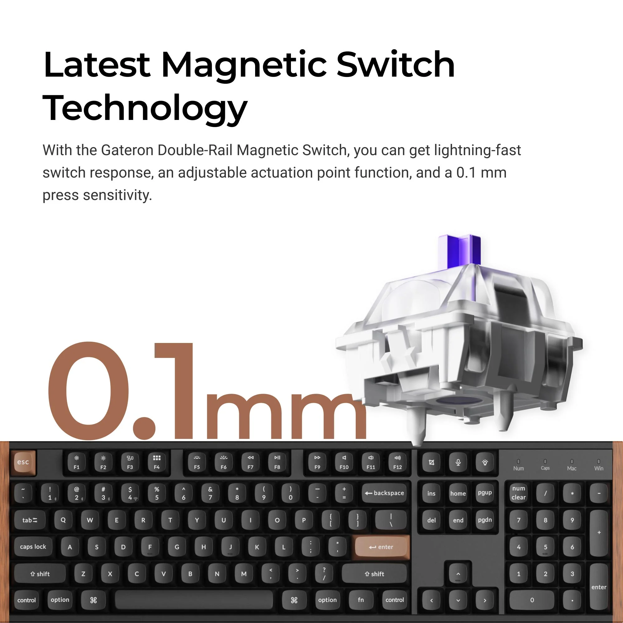 Teclado Personalizado Sem Fio Keychron K10 HE com Switch Magnético