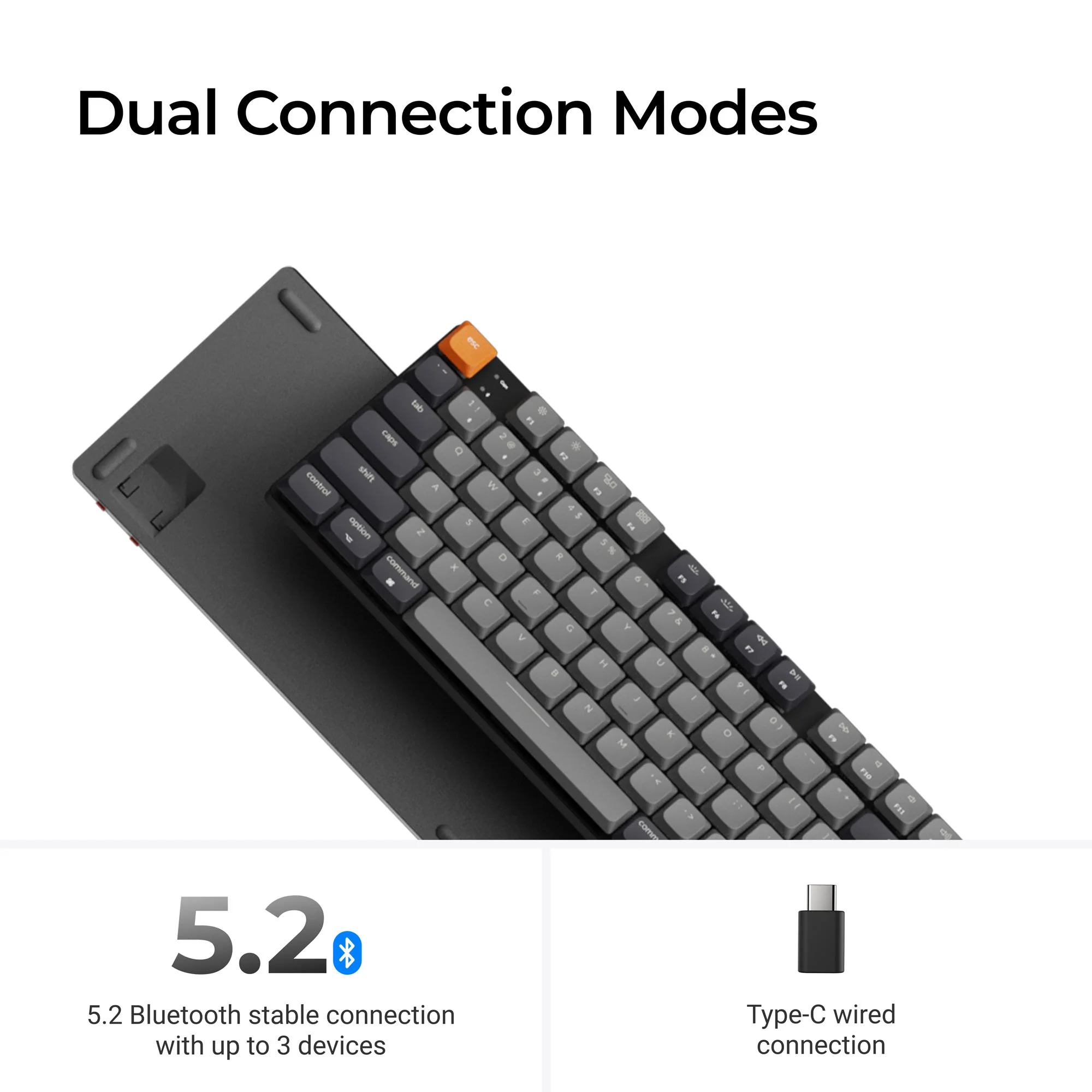Teclado Mecânico Sem Fio Keychron K5 QMK (Versão 2)