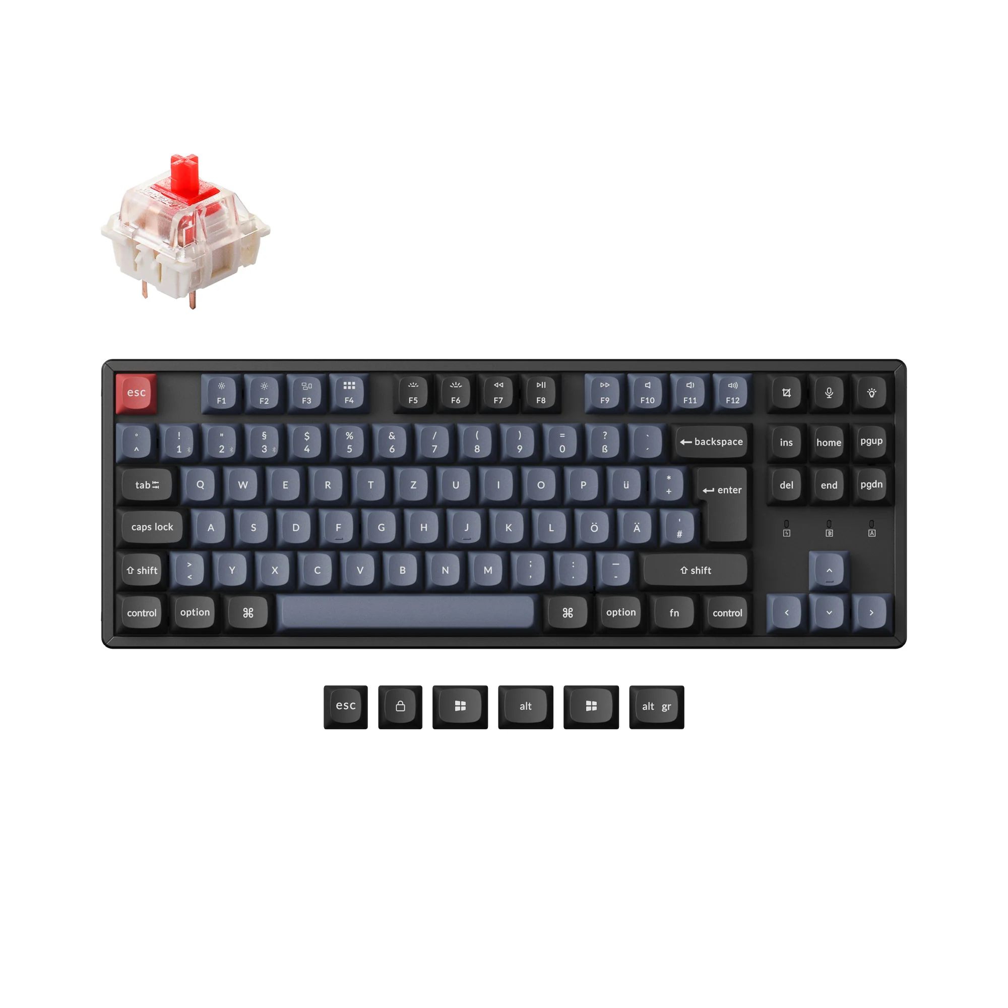 Colección de teclado mecánico inalámbrico Keychron K8 Pro QMK/VIA con distribución ISO