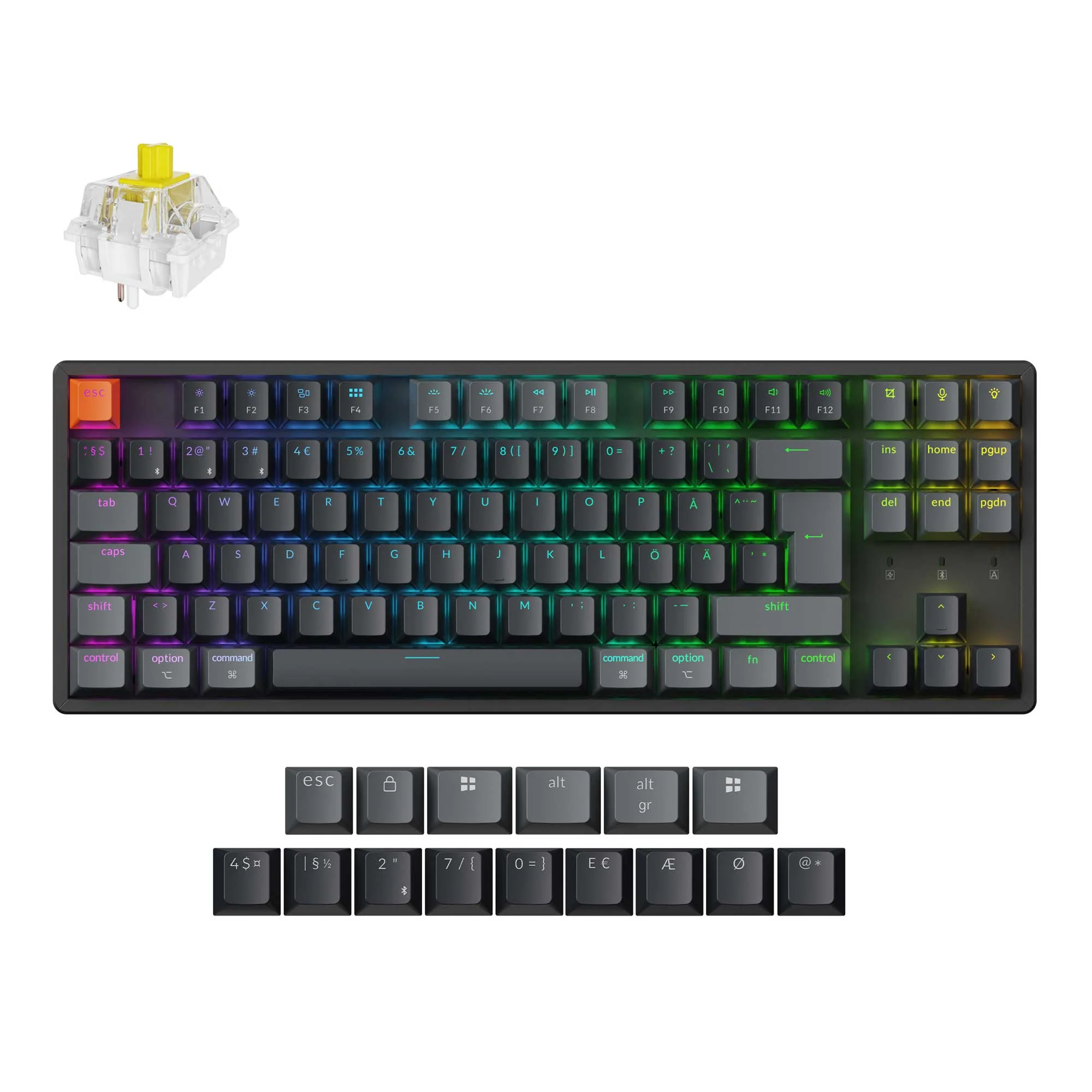 Keychron K8 QMK Wireless Mechanical Keyboard ISO Layout Collection (Version 2)