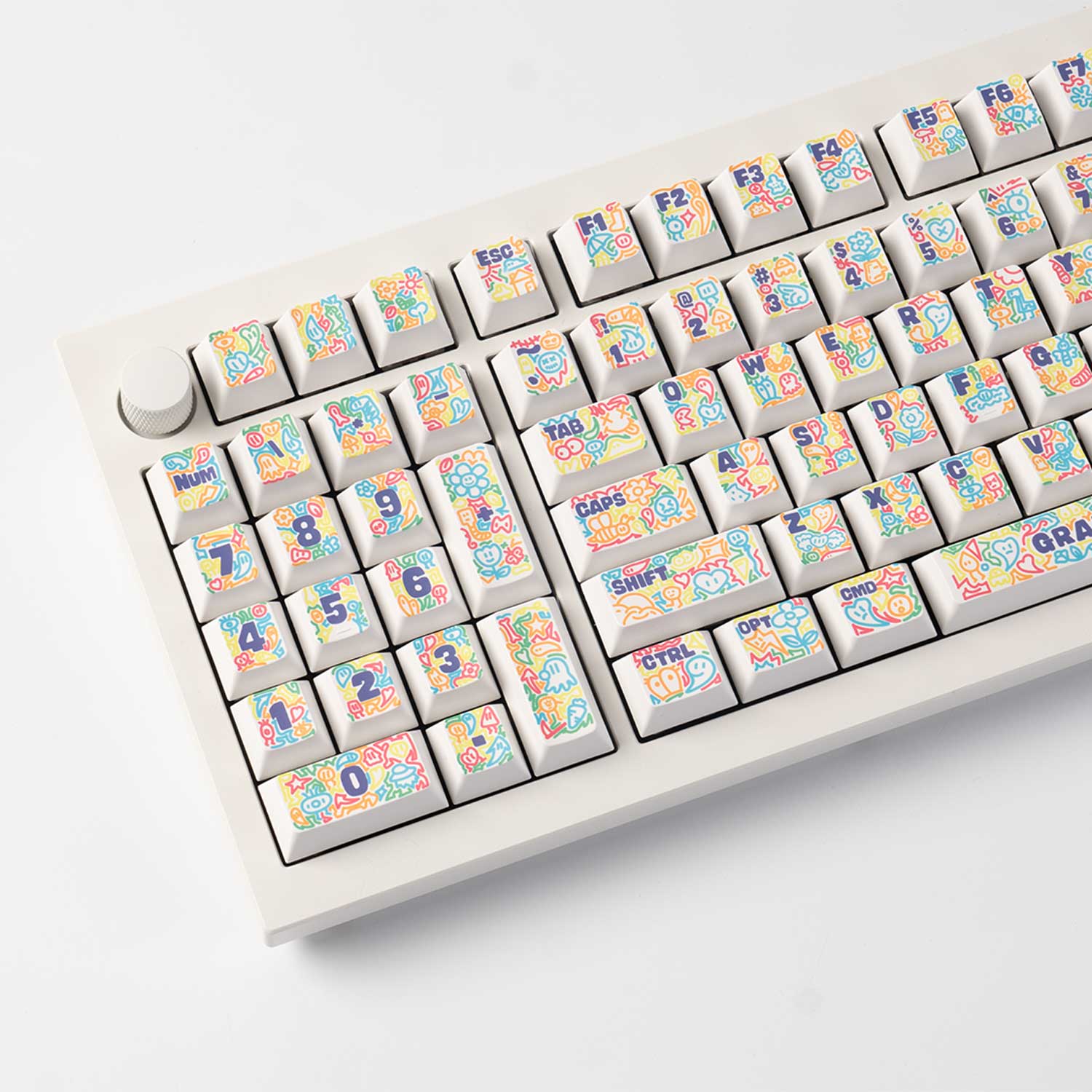 Graffiti Party - Conjunto completo de keycaps PBT Dye-Sub, perfil Cherry
