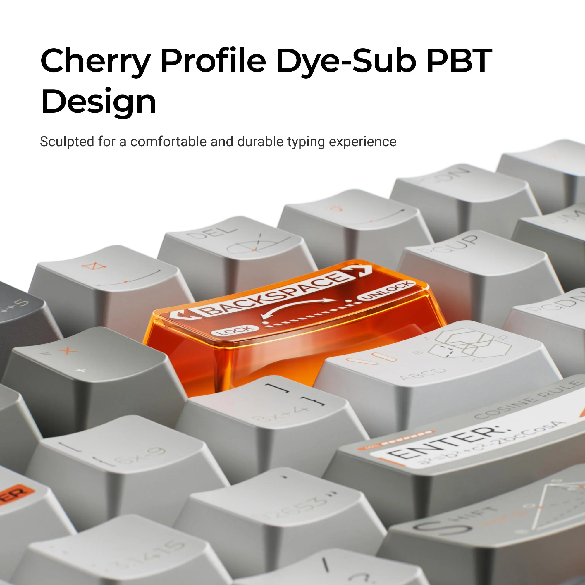 Conjunto Completo de Keycaps PBT Dye-Sub Perfil Cherry Unknown Number Mint
