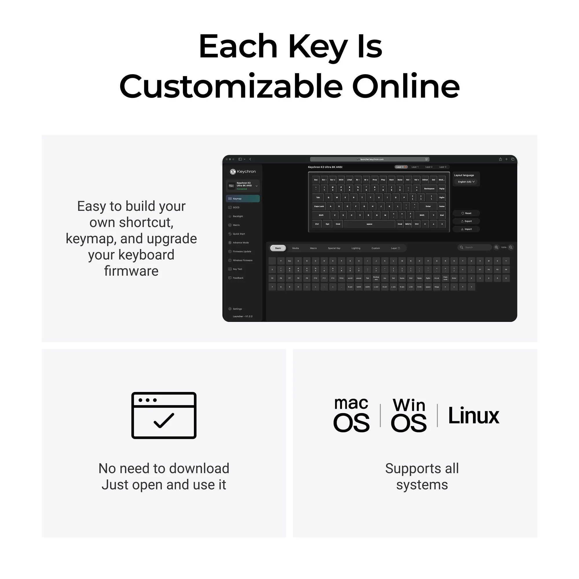 Keychron K3 Ultra 8K Wireless Custom Mechanical Keyboard