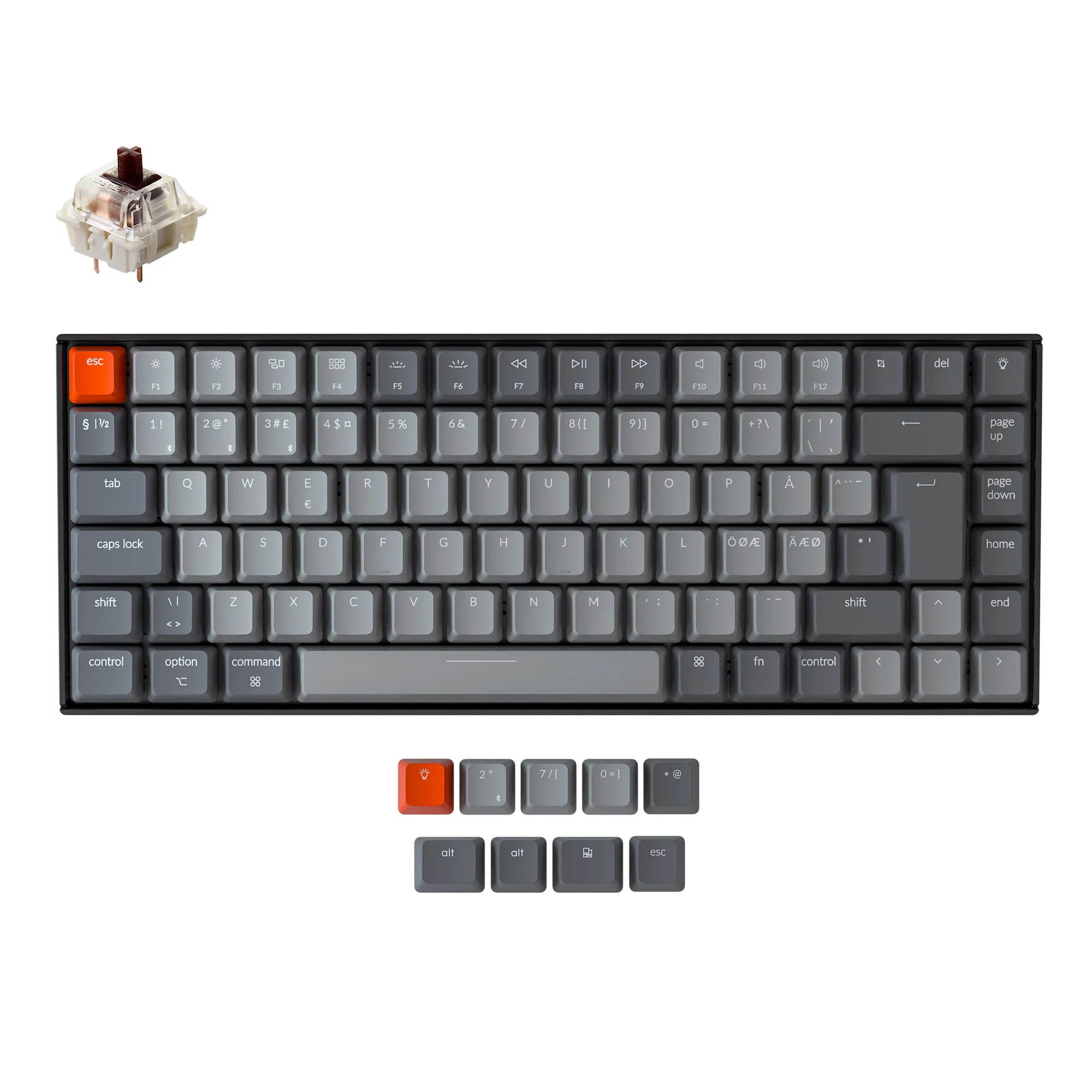 Keychron K2 draadloos mechanisch toetsenbord (Noordse ISO-indeling) - versie 2
