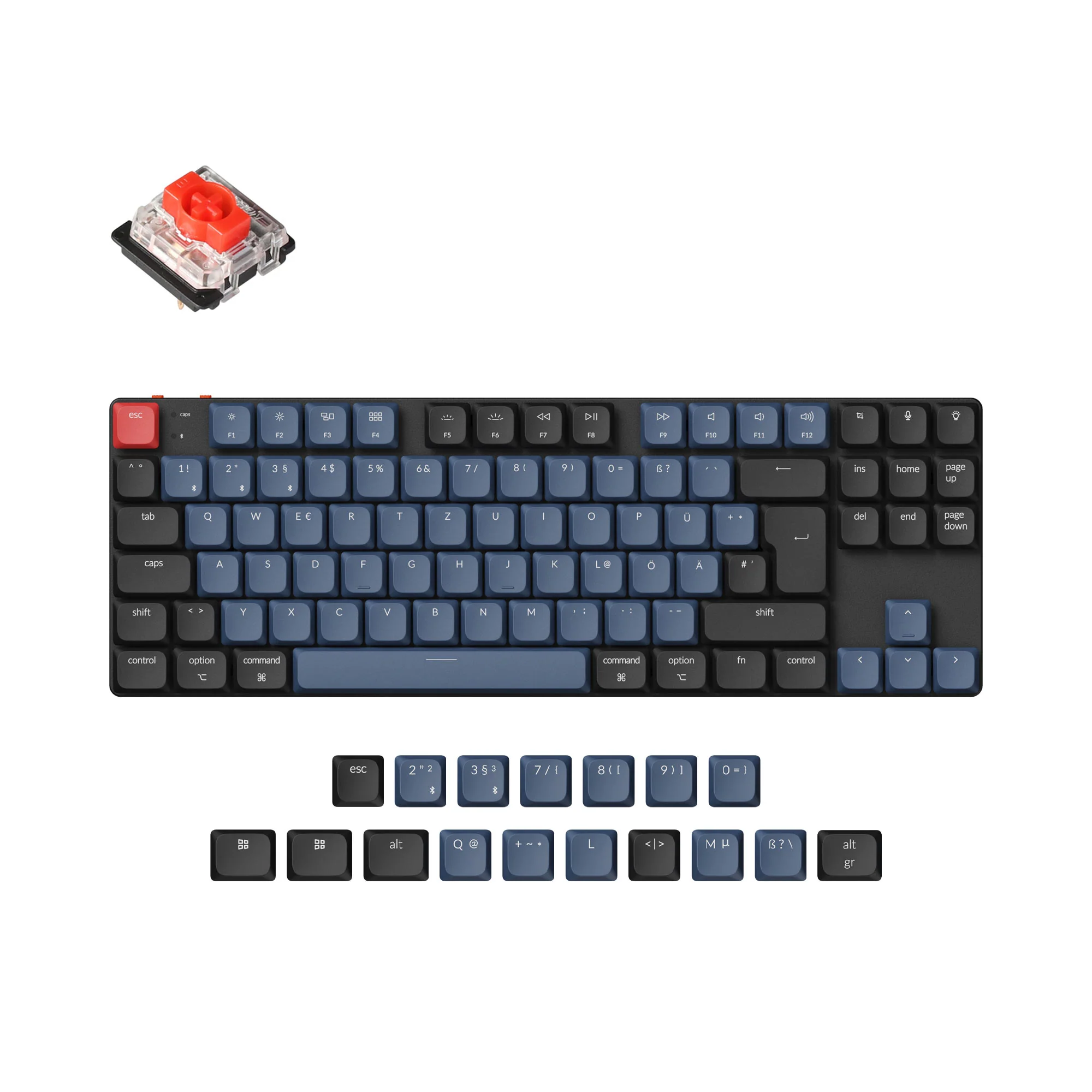 Keychron K1 Pro teclado mecánico inalámbrico personalizable QMK/VIA - colección de distribución ISO