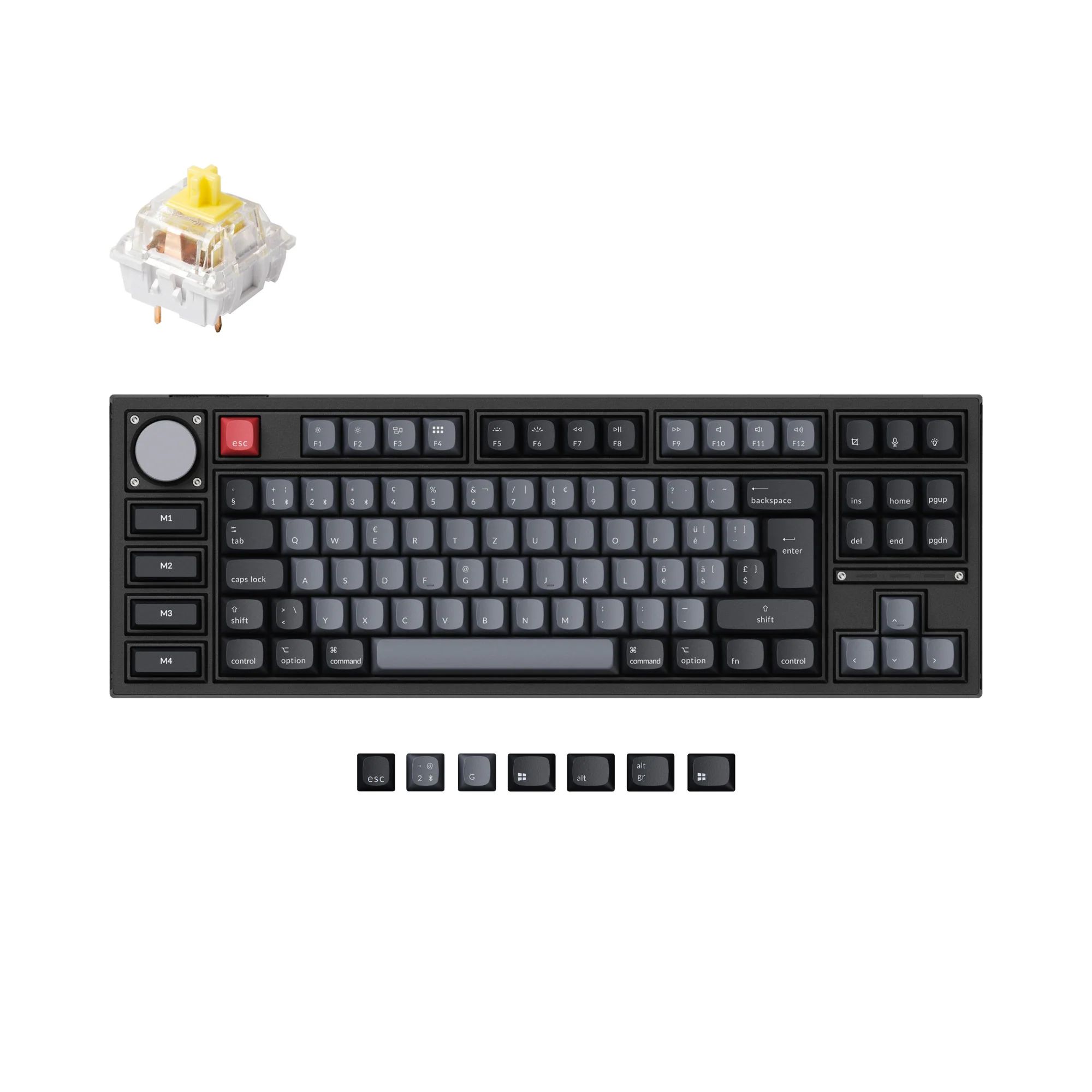 Coleção de Teclado Mecânico Personalizado Sem Fio Keychron Q3 Pro QMK/VIA com Layout ISO