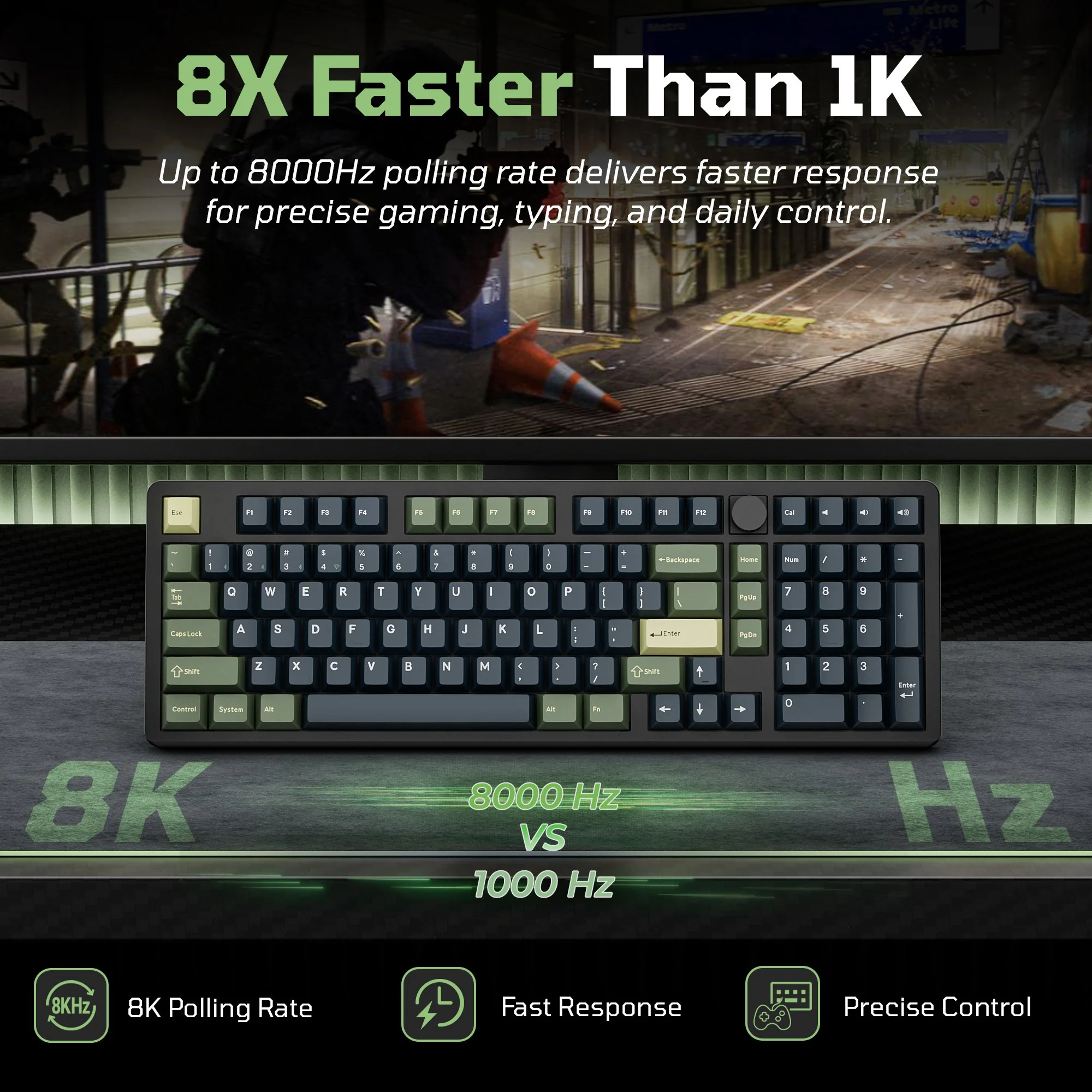 Teclado mecânico sem fio Keychron J11 Ultra 8K