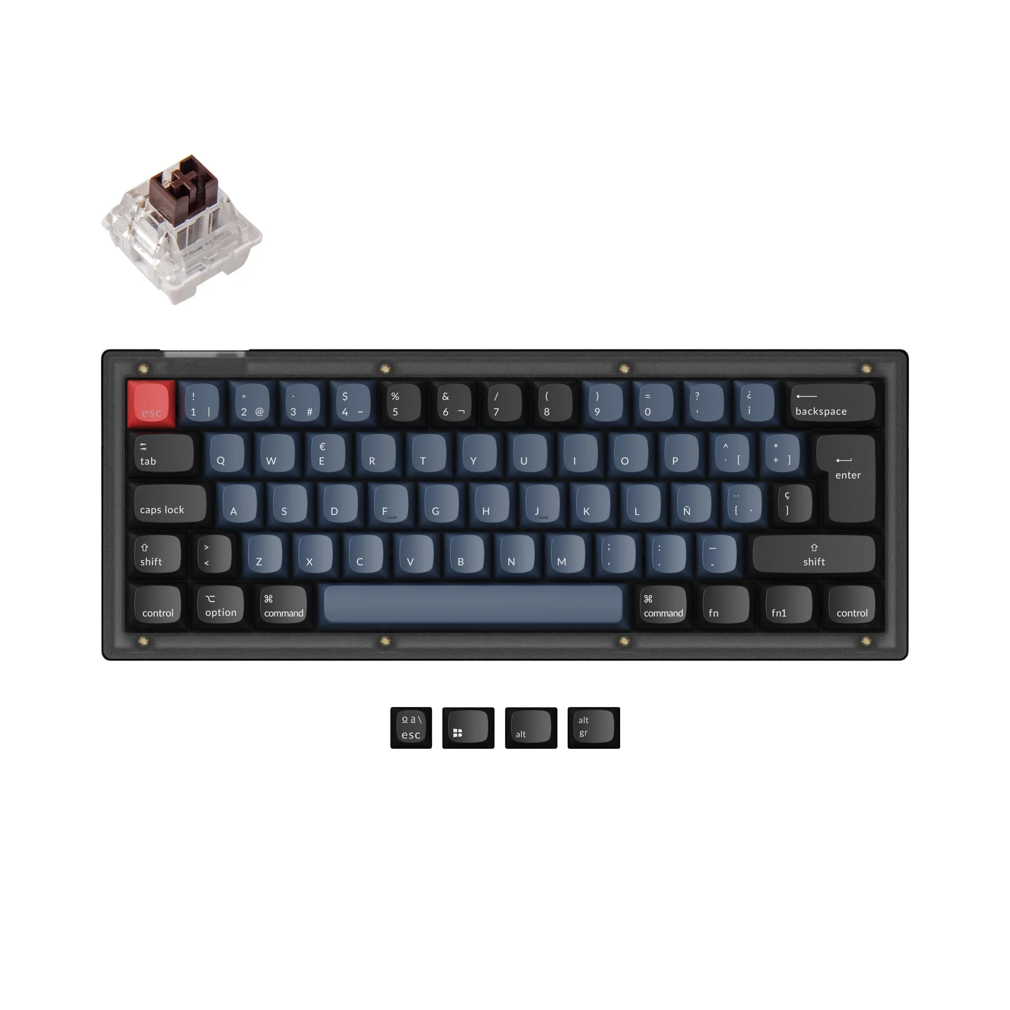 Colección de teclado mecánico personalizado Keychron V4 QMK con distribución ISO