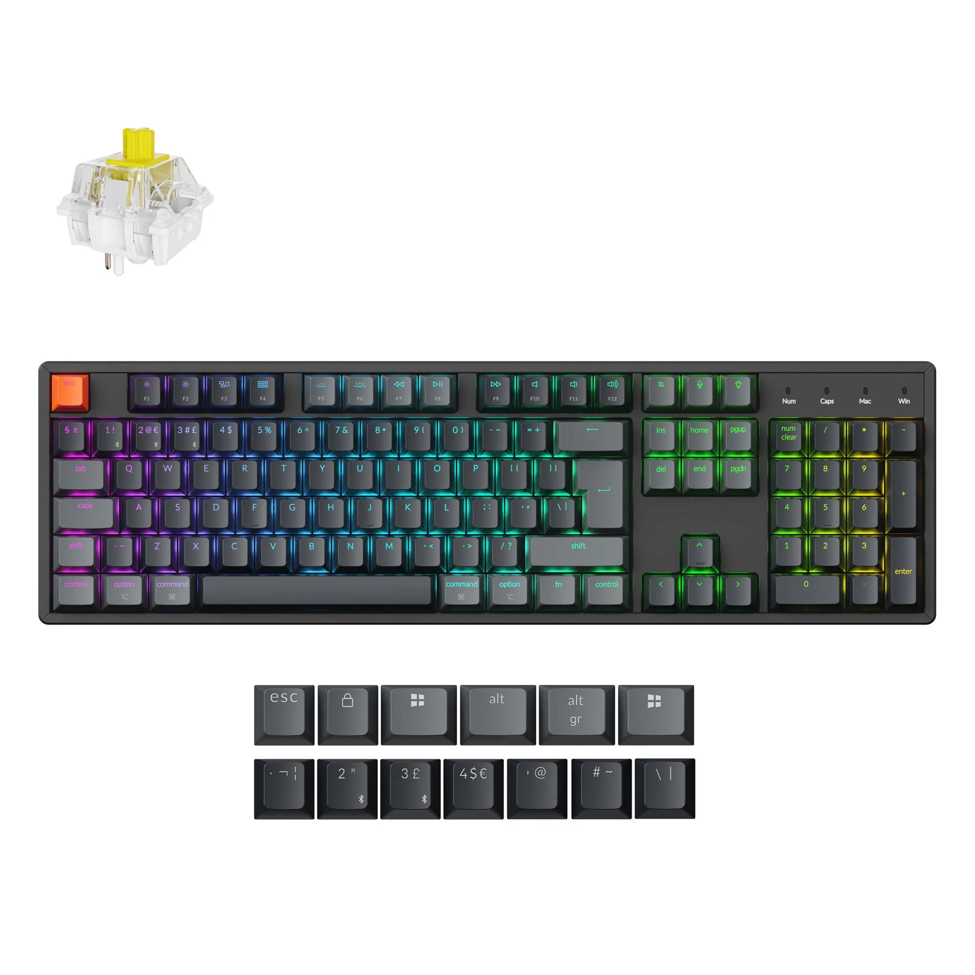 Keychron K10 Teclado mecánico inalámbrico QMK (distribución ISO) - Versión 2