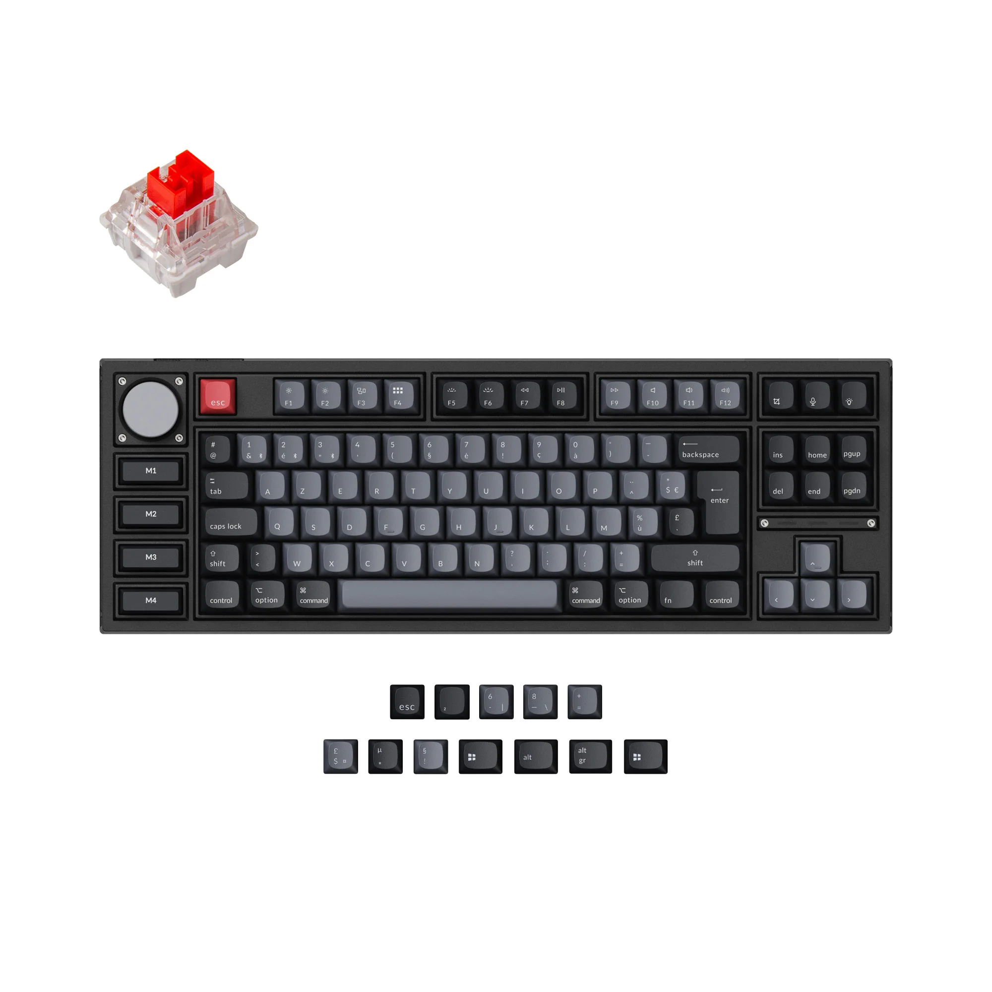Coleção de Teclado Mecânico Personalizado Sem Fio Keychron Q3 Pro QMK/VIA com Layout ISO
