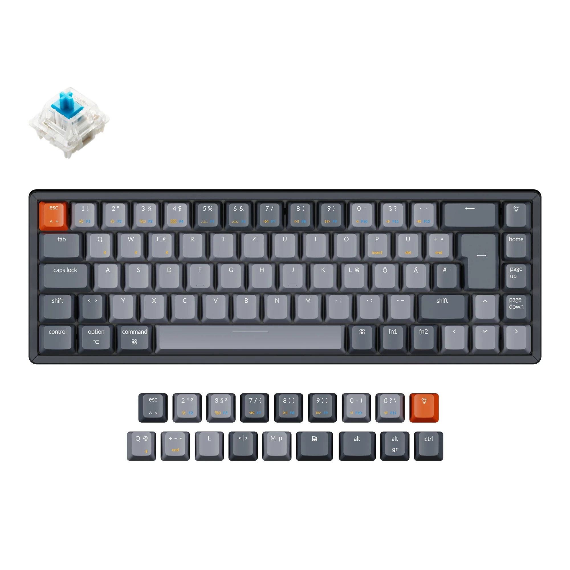 Teclado mecánico inalámbrico Keychron K6 (distribución ISO-DE alemana)