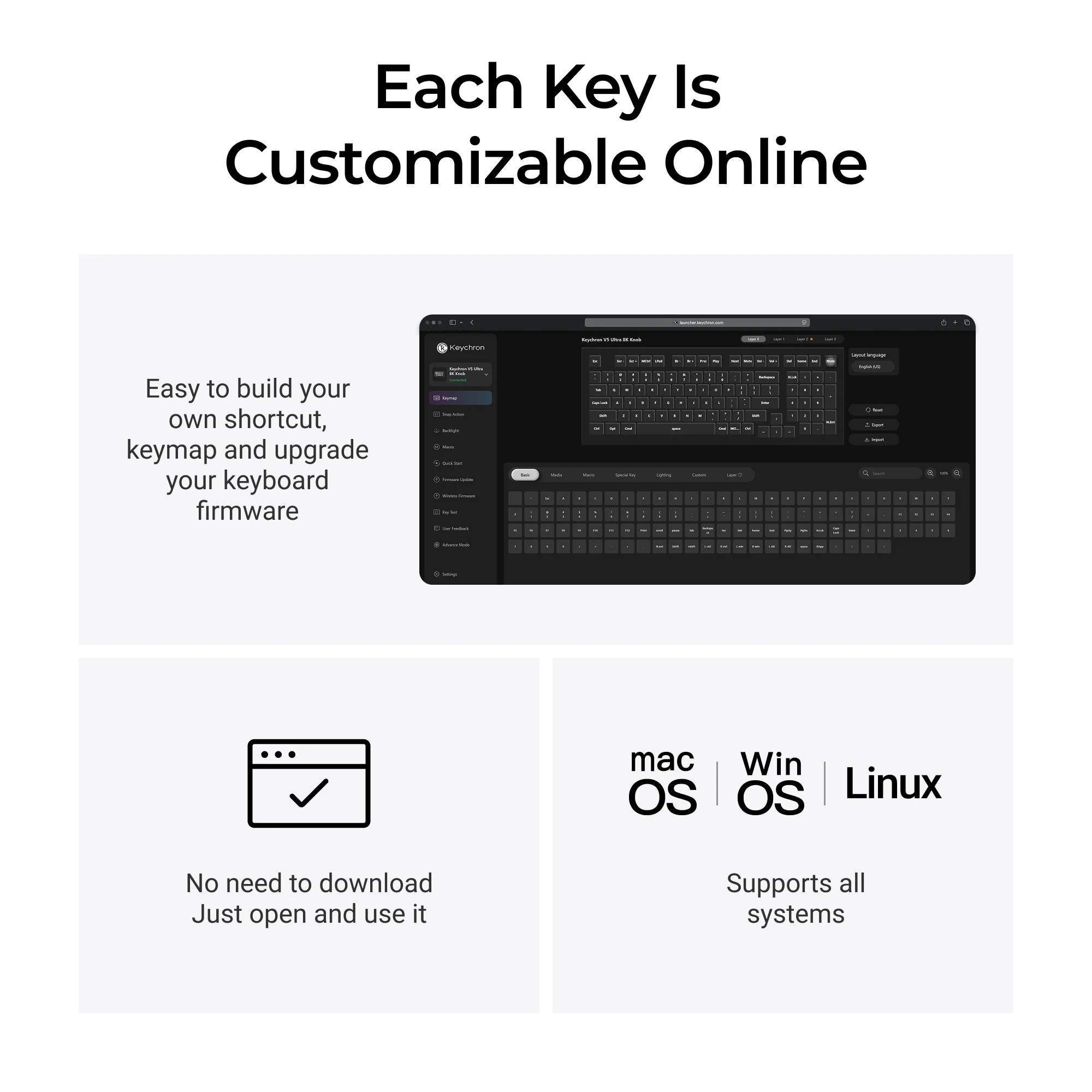 Teclado mecánico personalizado inalámbrico Keychron V5 Ultra 8K